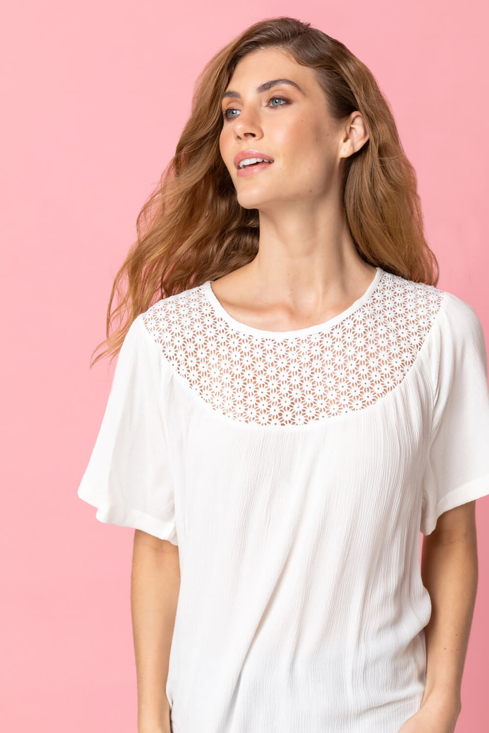 Ivory  Lace Panel Tunic Top, Image 4 of 4