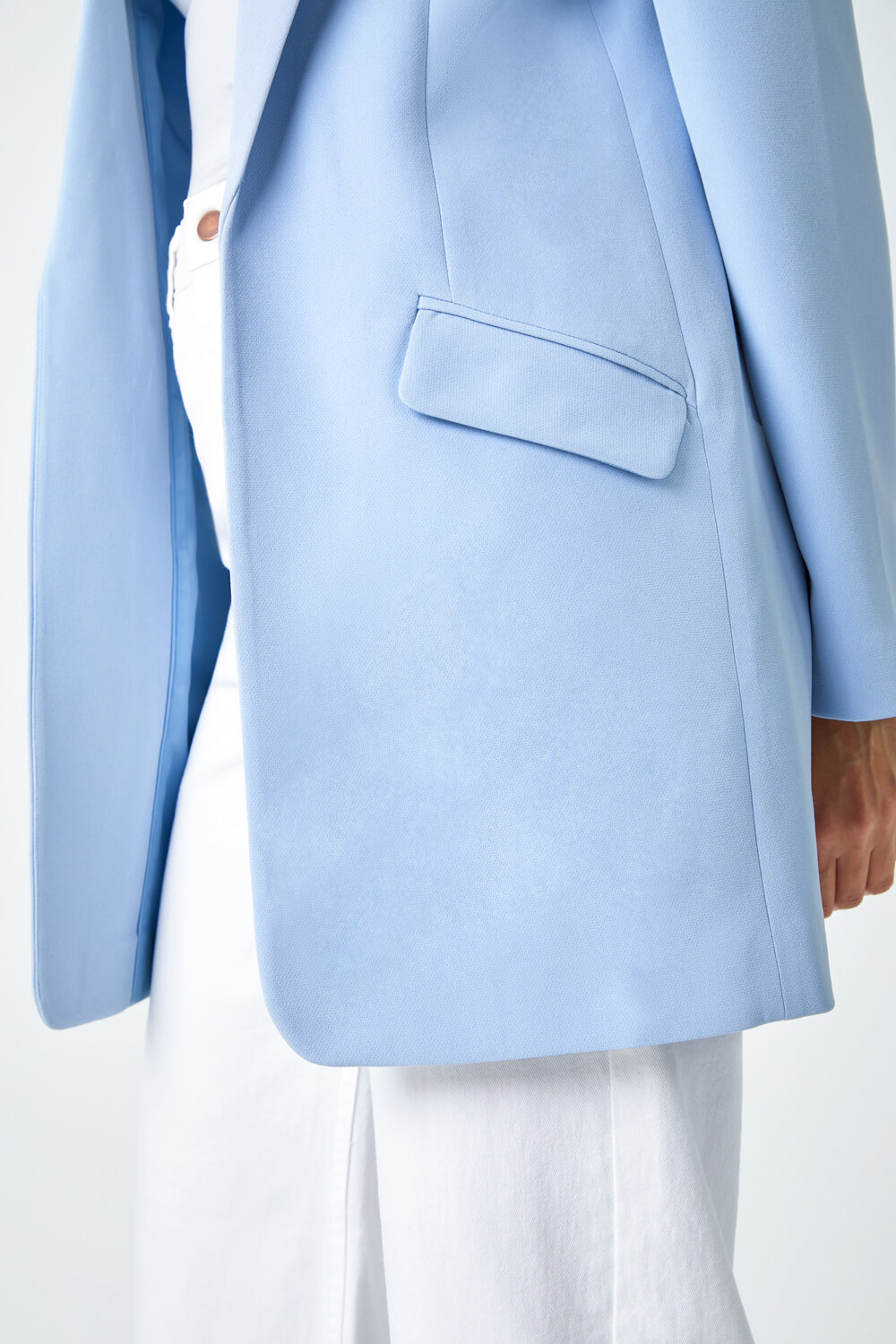 Light Blue  Longline Blazer Jacket, Image 4 of 7