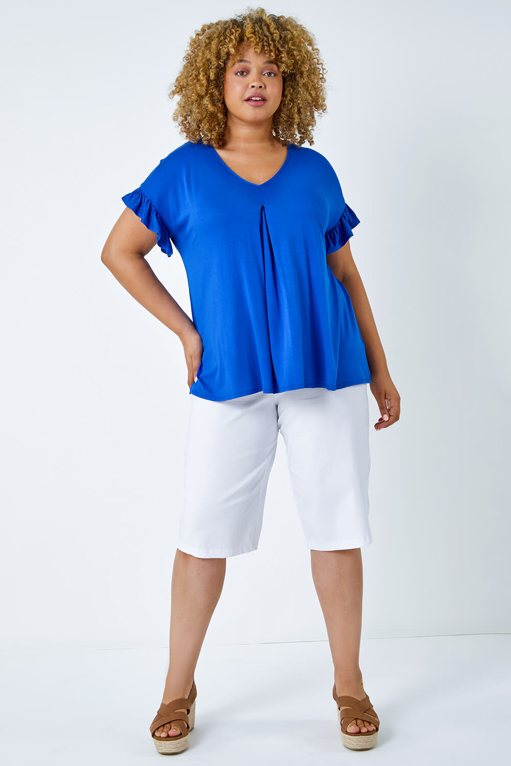 Curve Frill Sleeve Top