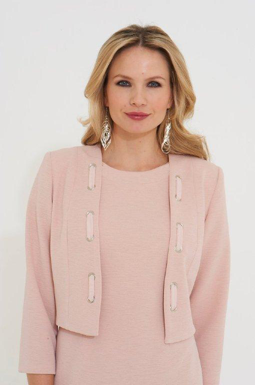 Eyelet Detail Tailored Jacket in PINK Roman Originals UK