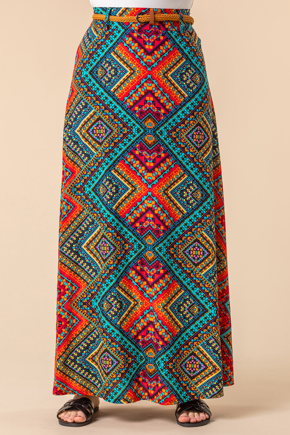 Aztec Print Maxi Skirt
