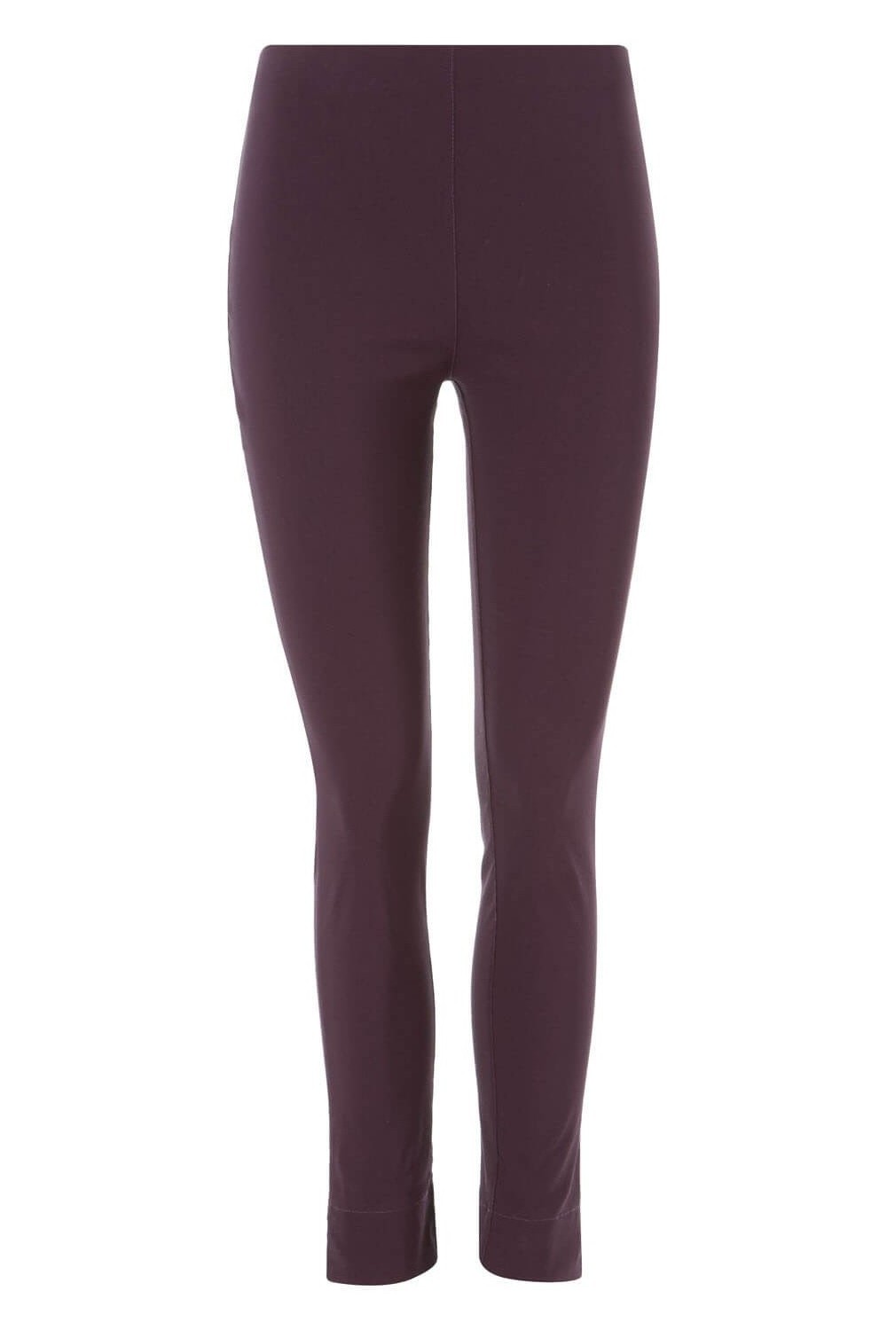 Aubergine Full Length Stretch Trousers, Image 2 of 6
