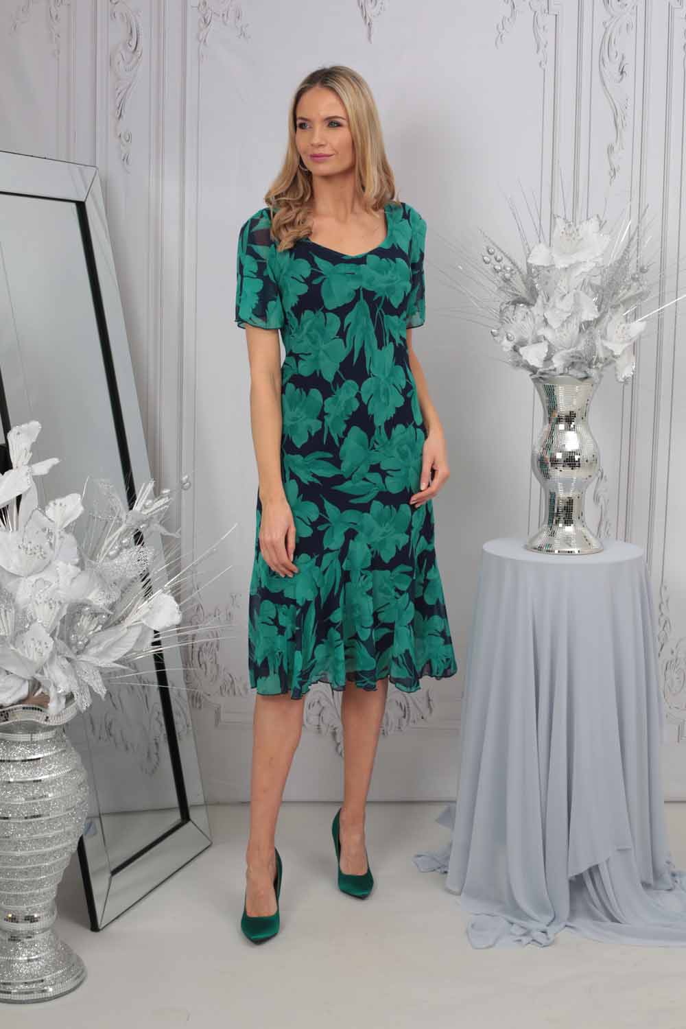 Julianna Floral Print Chiffon Dress