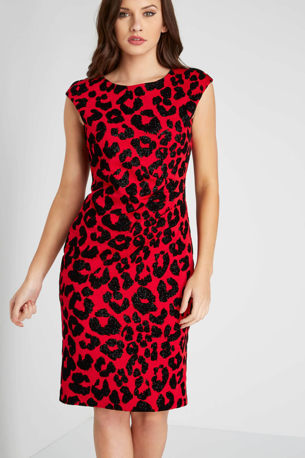 leopard dress red