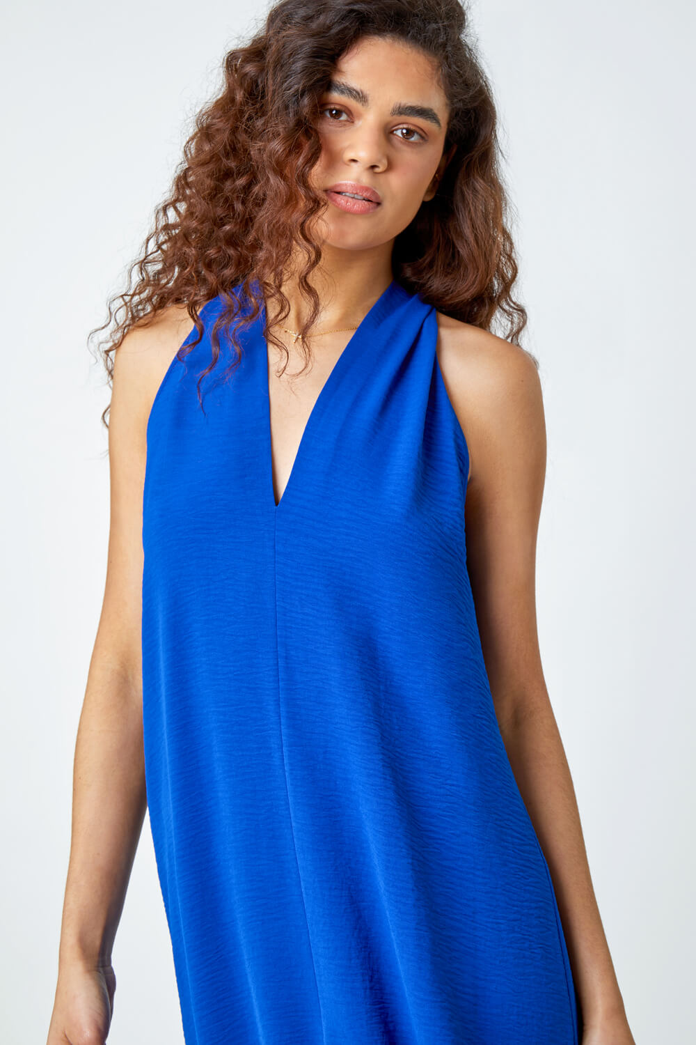 Niya Front Twist Drape Maxi Dress - Royal Blue