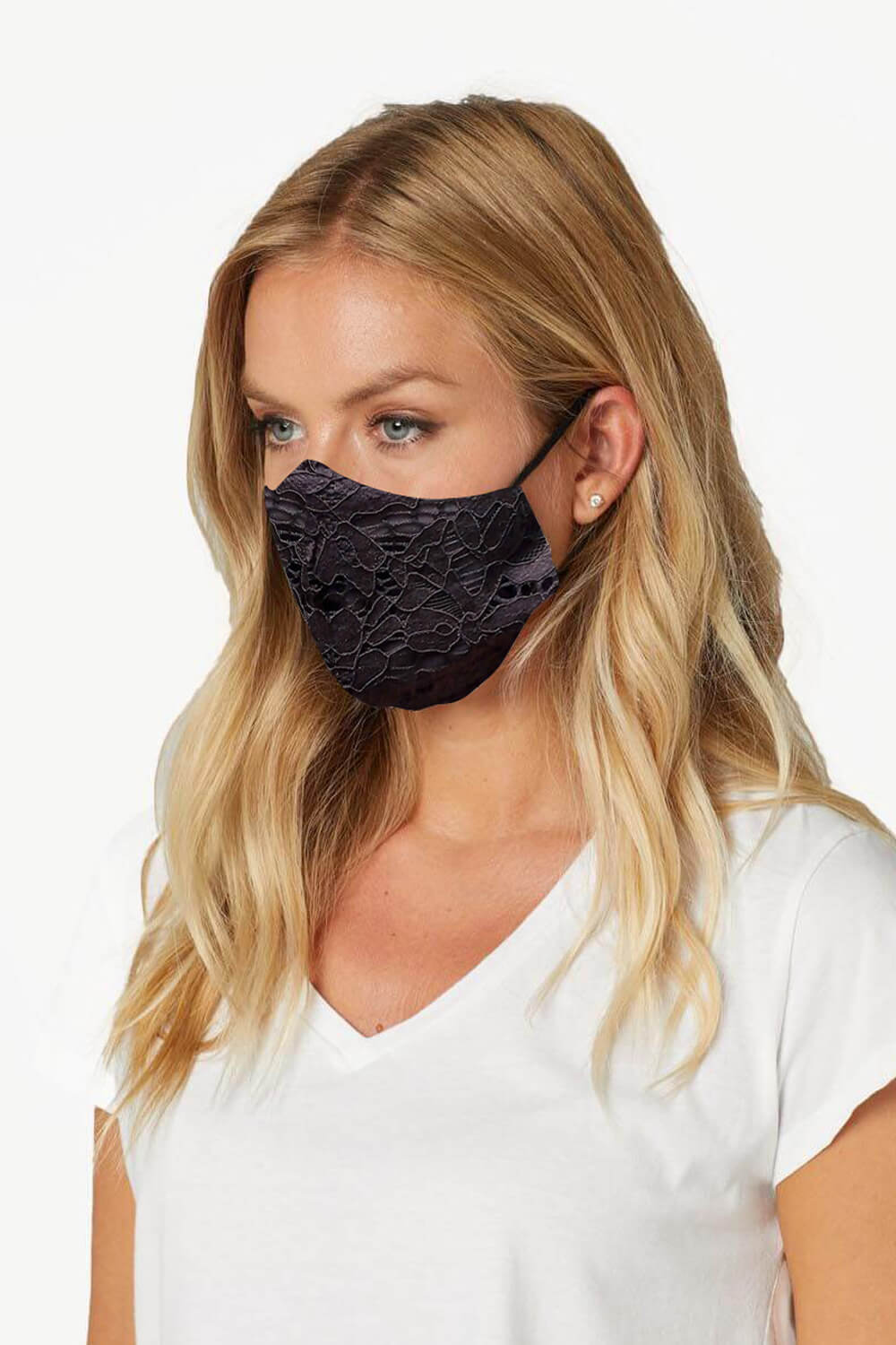 Floral Lace Fashion Face Mask in Black Roman Originals UK