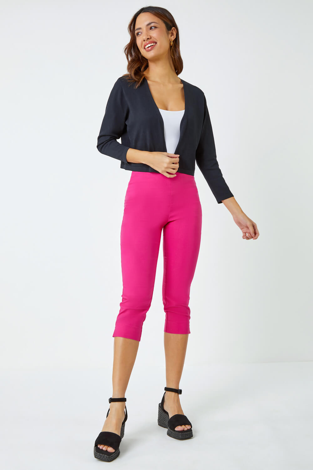 Cropped Knitted Shrug in Black Roman Originals UK