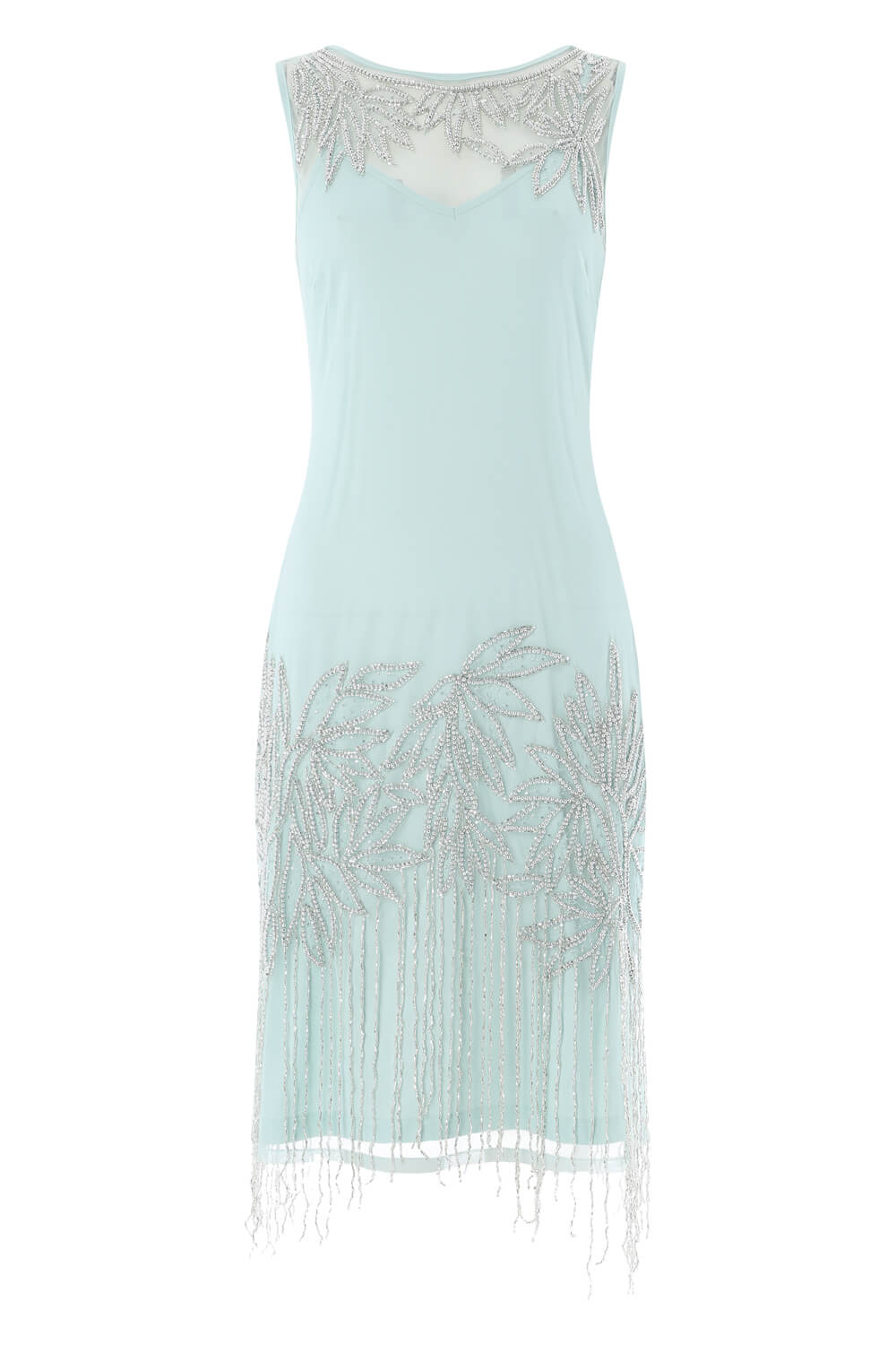Mint  Embellished Flapper Dress, Image 5 of 5