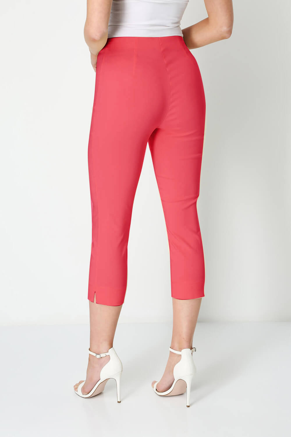 Dark Pink Cropped Stretch Trouser, Image 2 of 6
