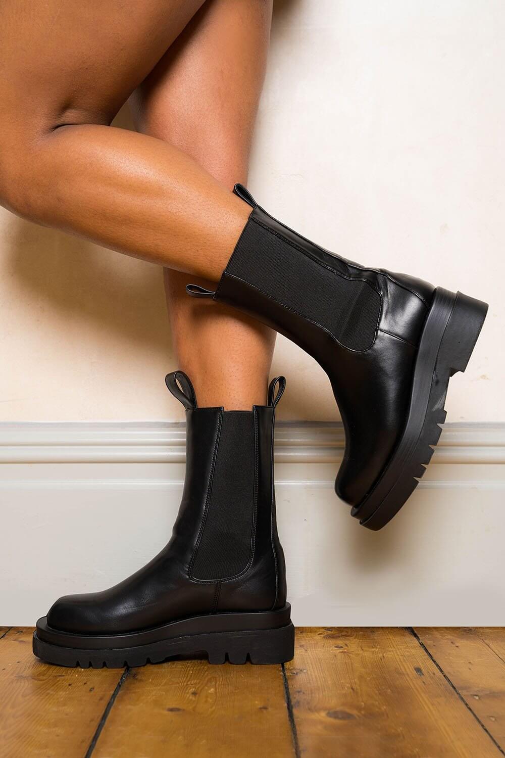 Chunky Platform Ankle Boot in Black Roman Originals UK