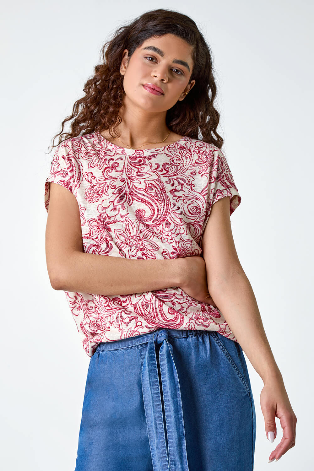Textured Paisley Cocoon Top