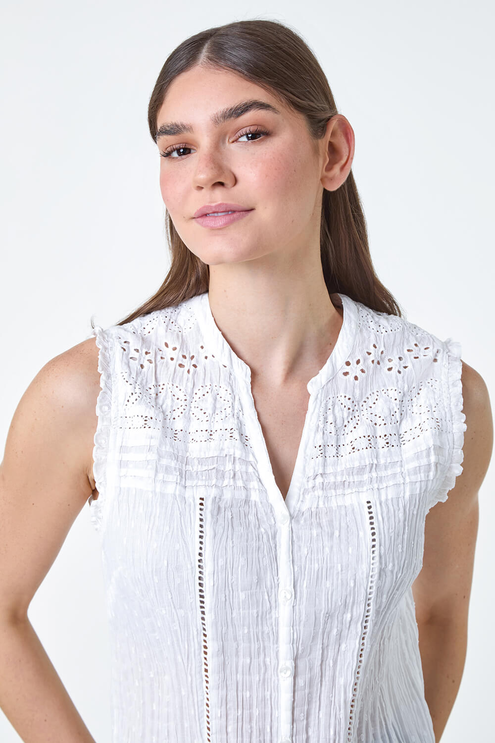 Broderie Crinkle Cotton Top