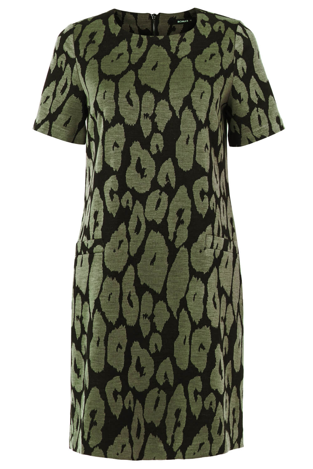 KHAKI Animal Leopard Print Shift Dress, Image 5 of 5