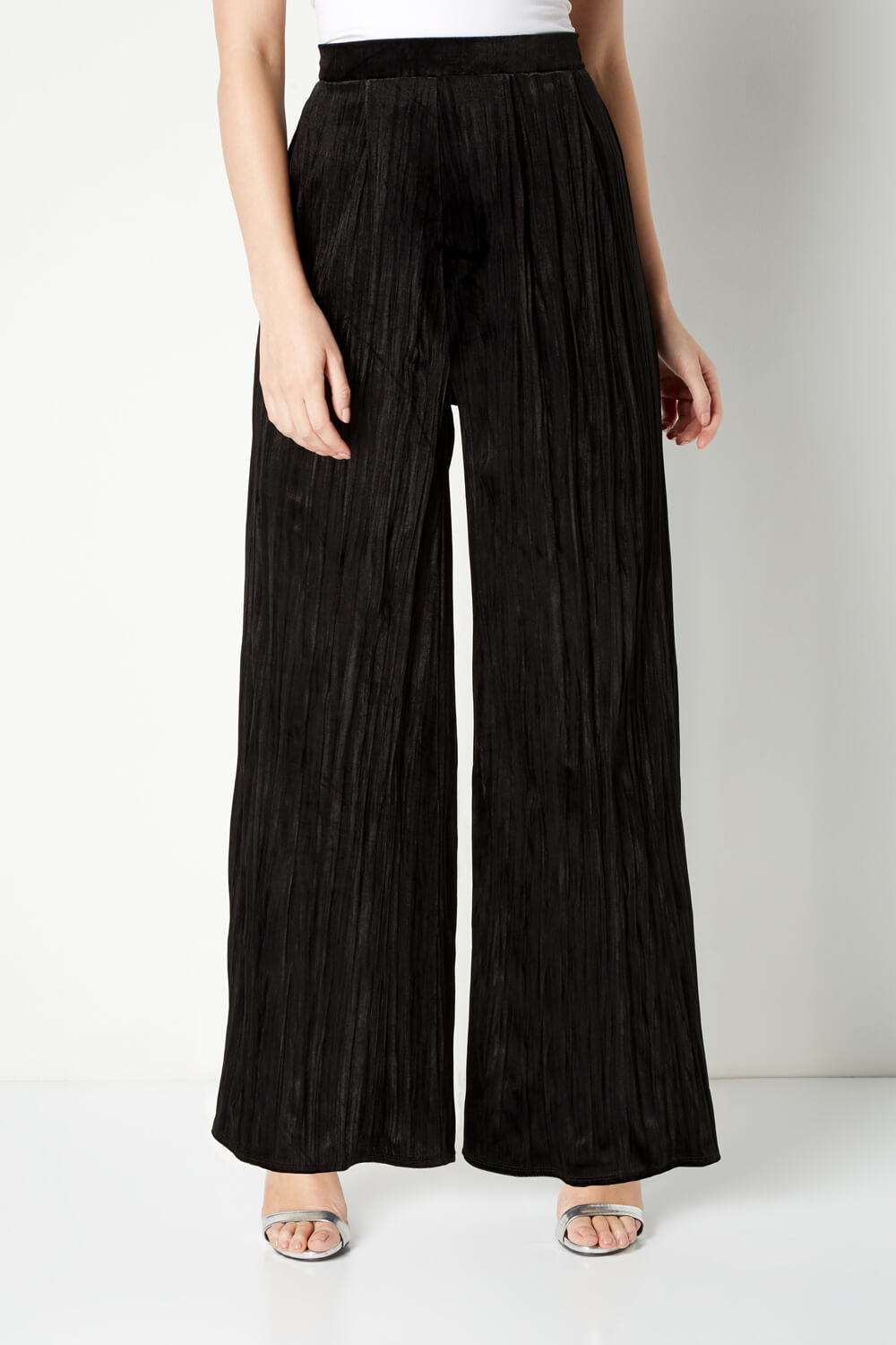 Crushed Velour Palazzo Trousers