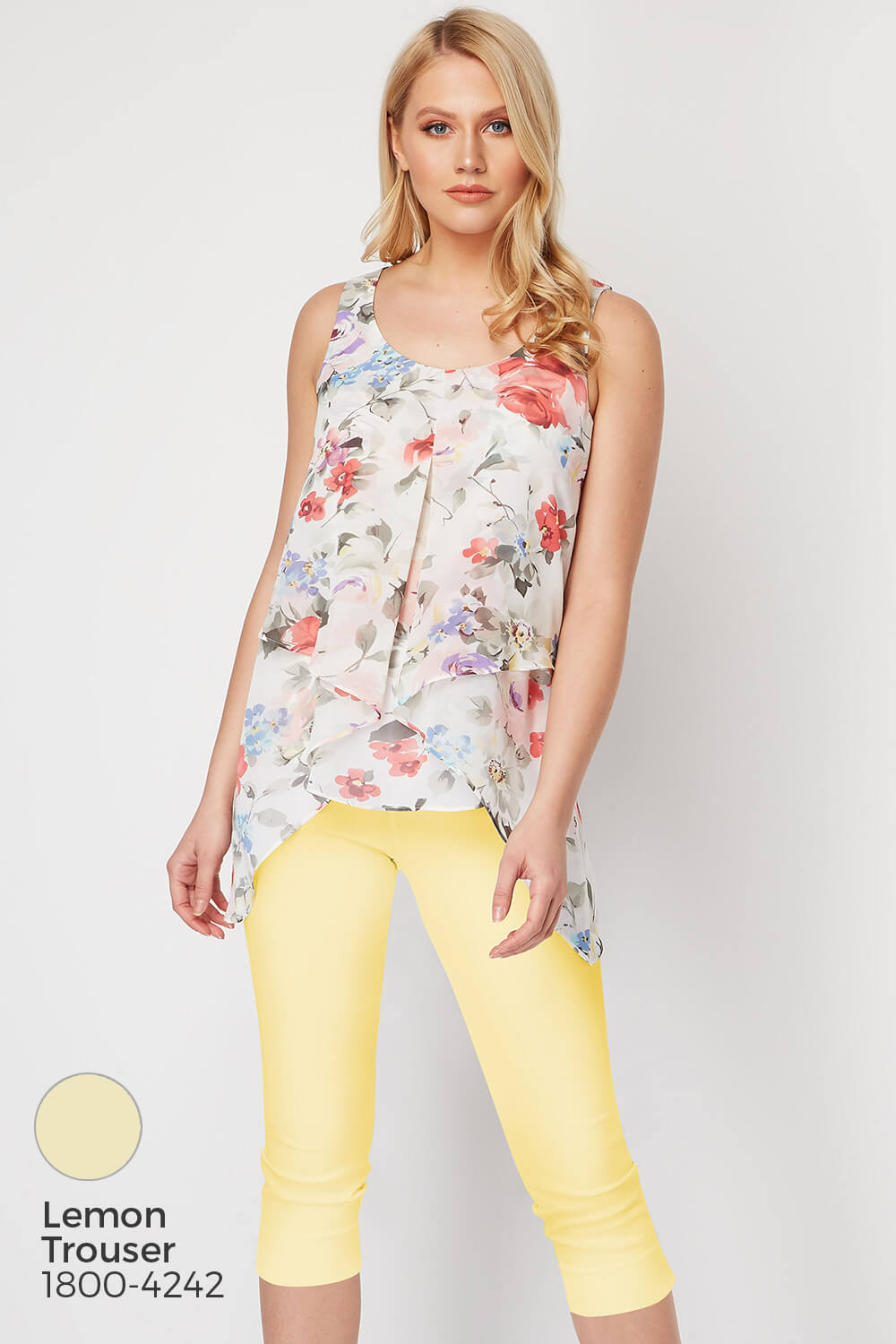 PINK Floral Print Asymmetric Top , Image 8 of 8