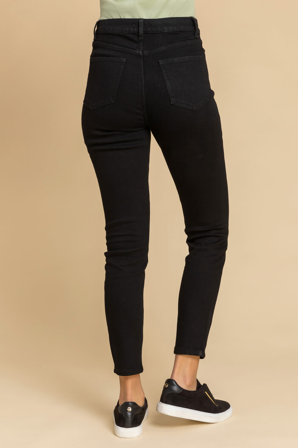 Black Ripped Stretch Skinny Jeans, Image 2 of 4