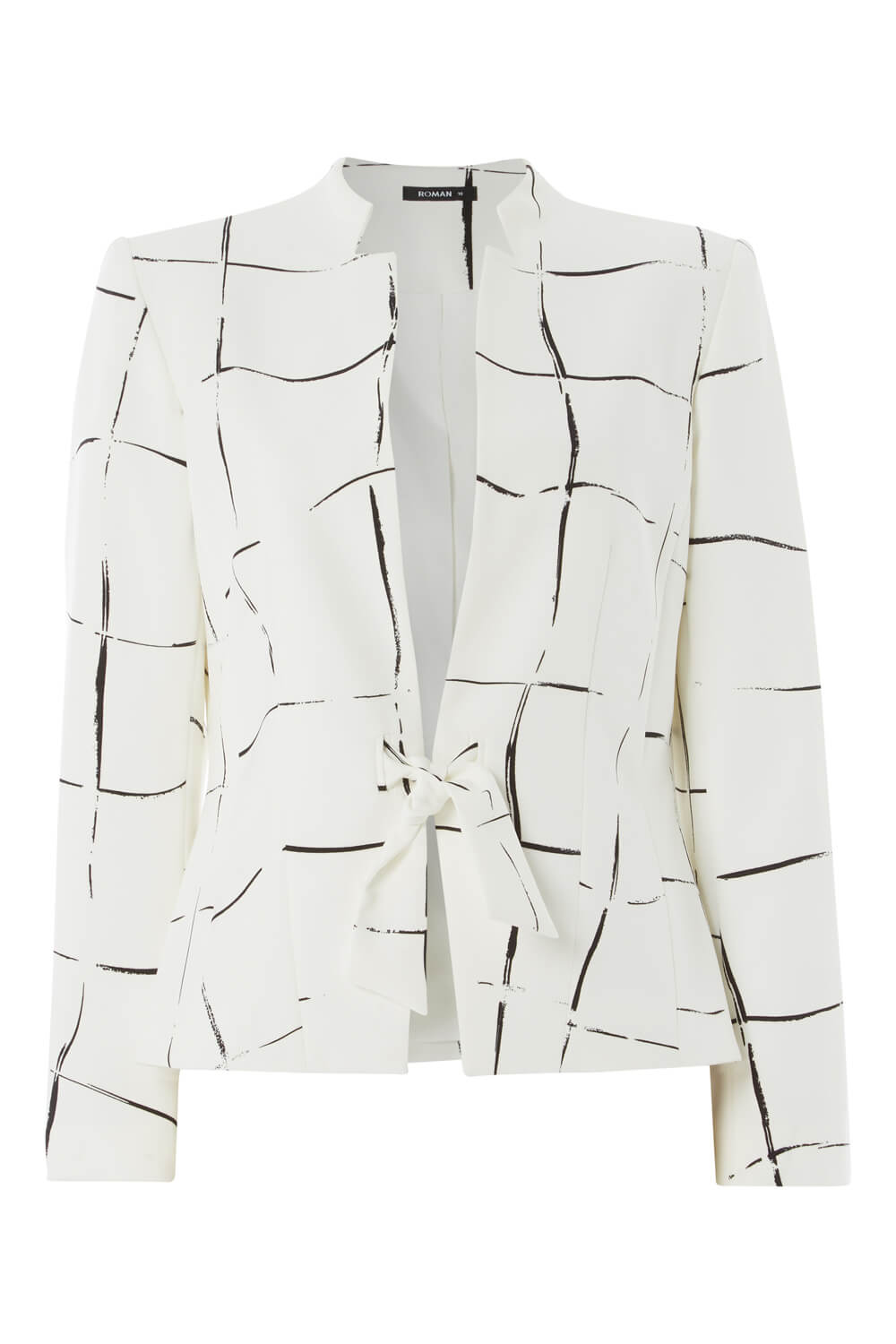 Ivory  Check Print Tailored Jacket , Image 5 of 5