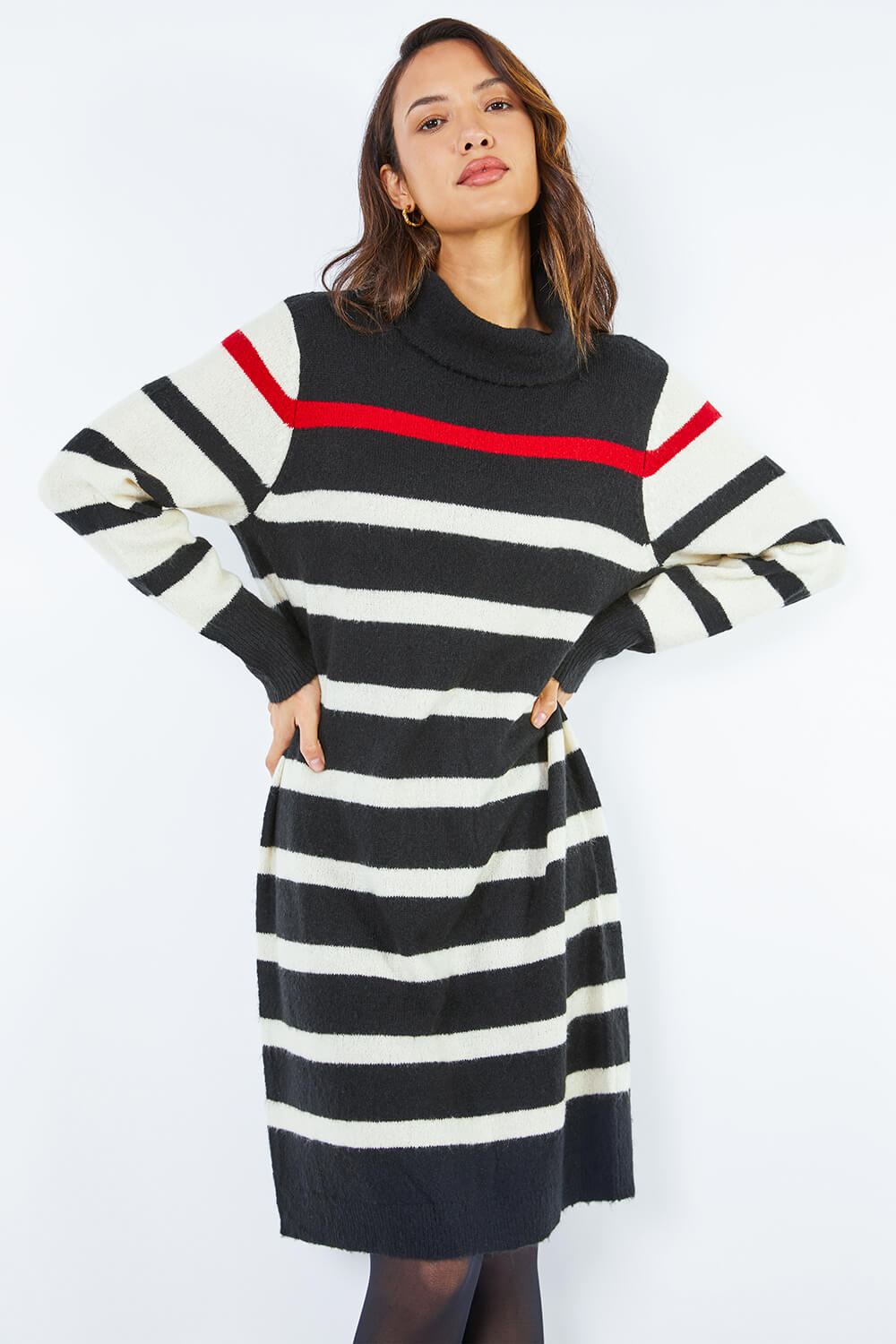 Longline Relaxed Striped Jumper Dress