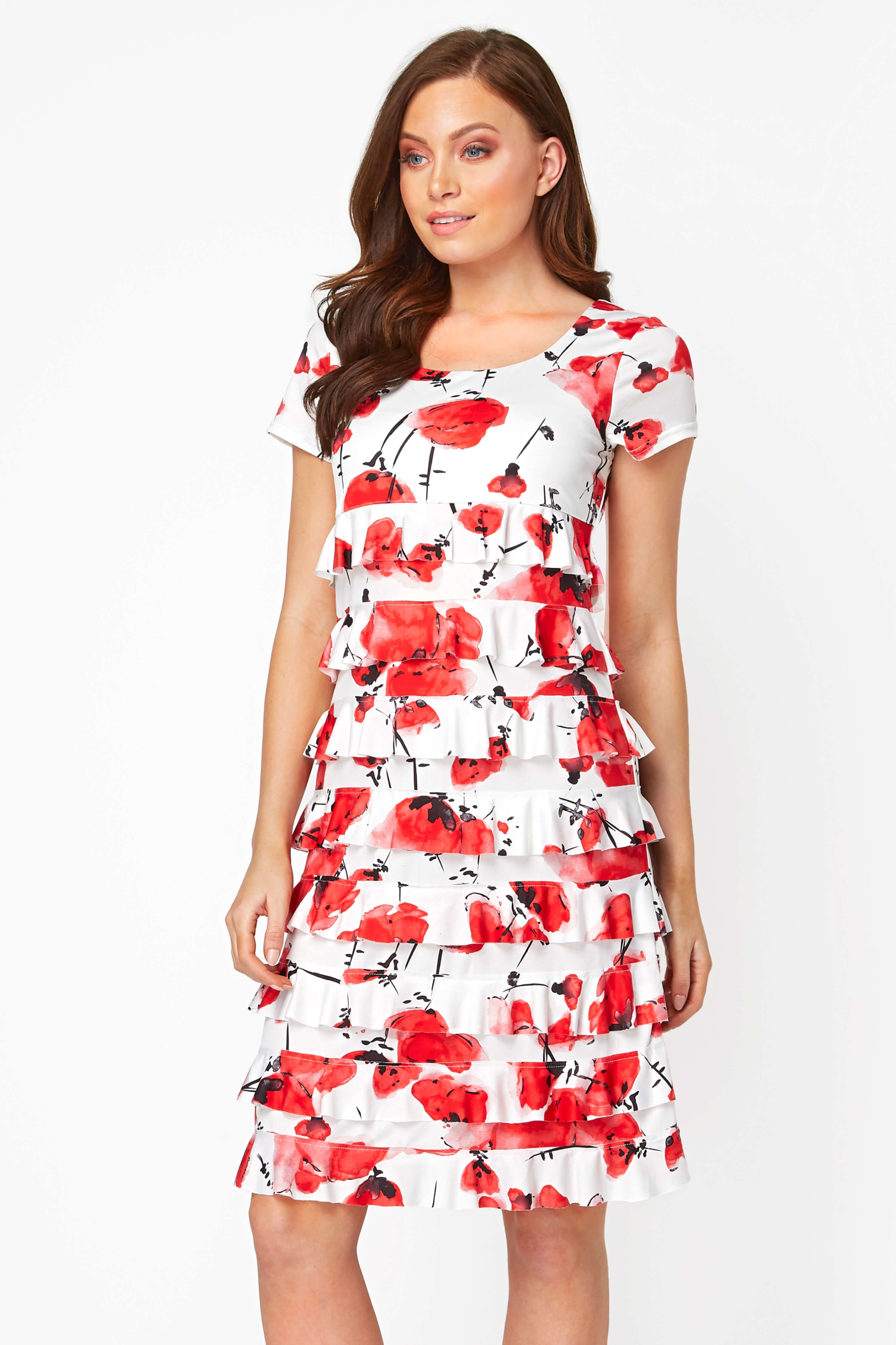 Floral Frill Tiered Dress