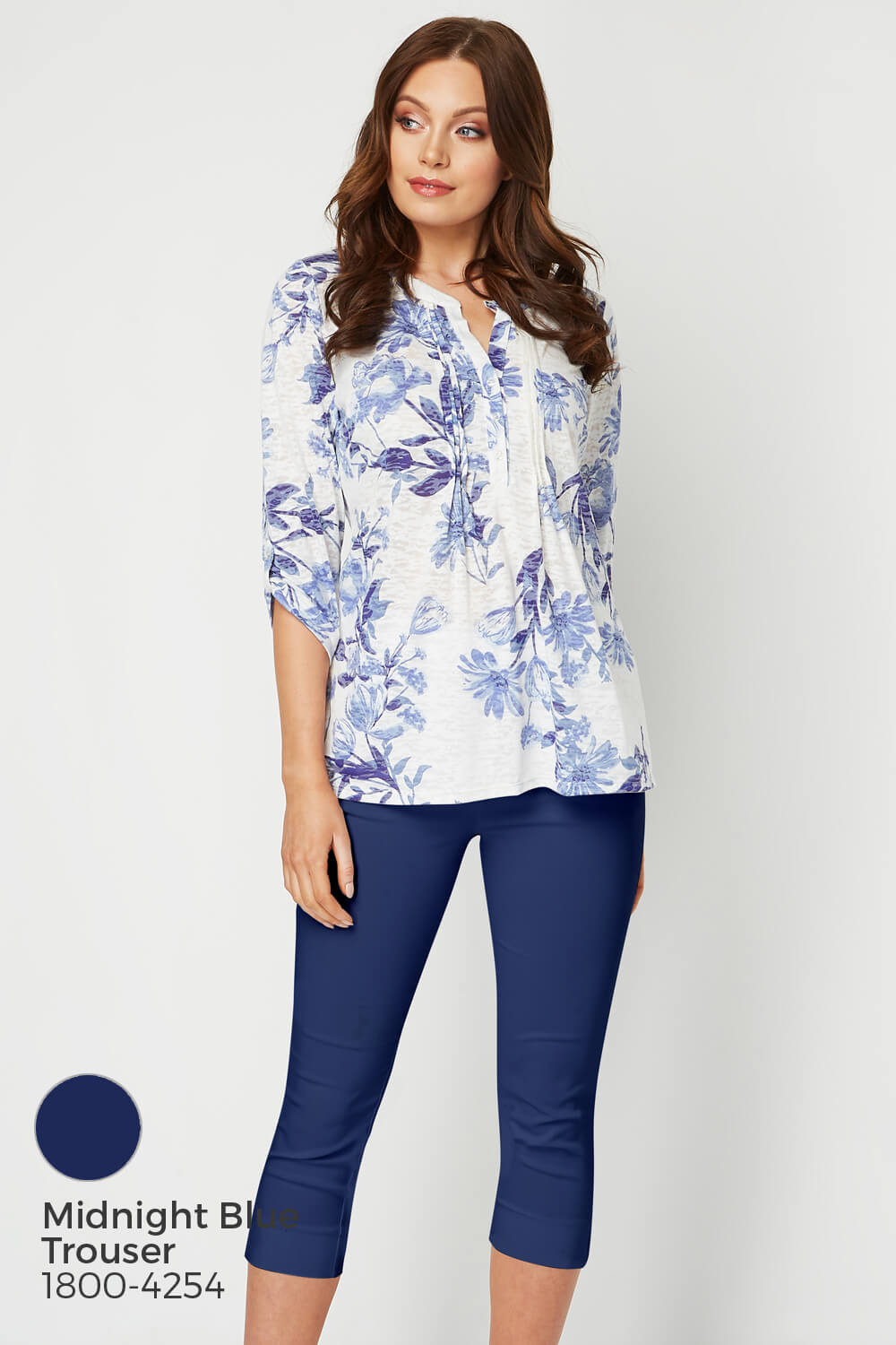 Blue Burnout Floral Jersey Shirt, Image 5 of 8