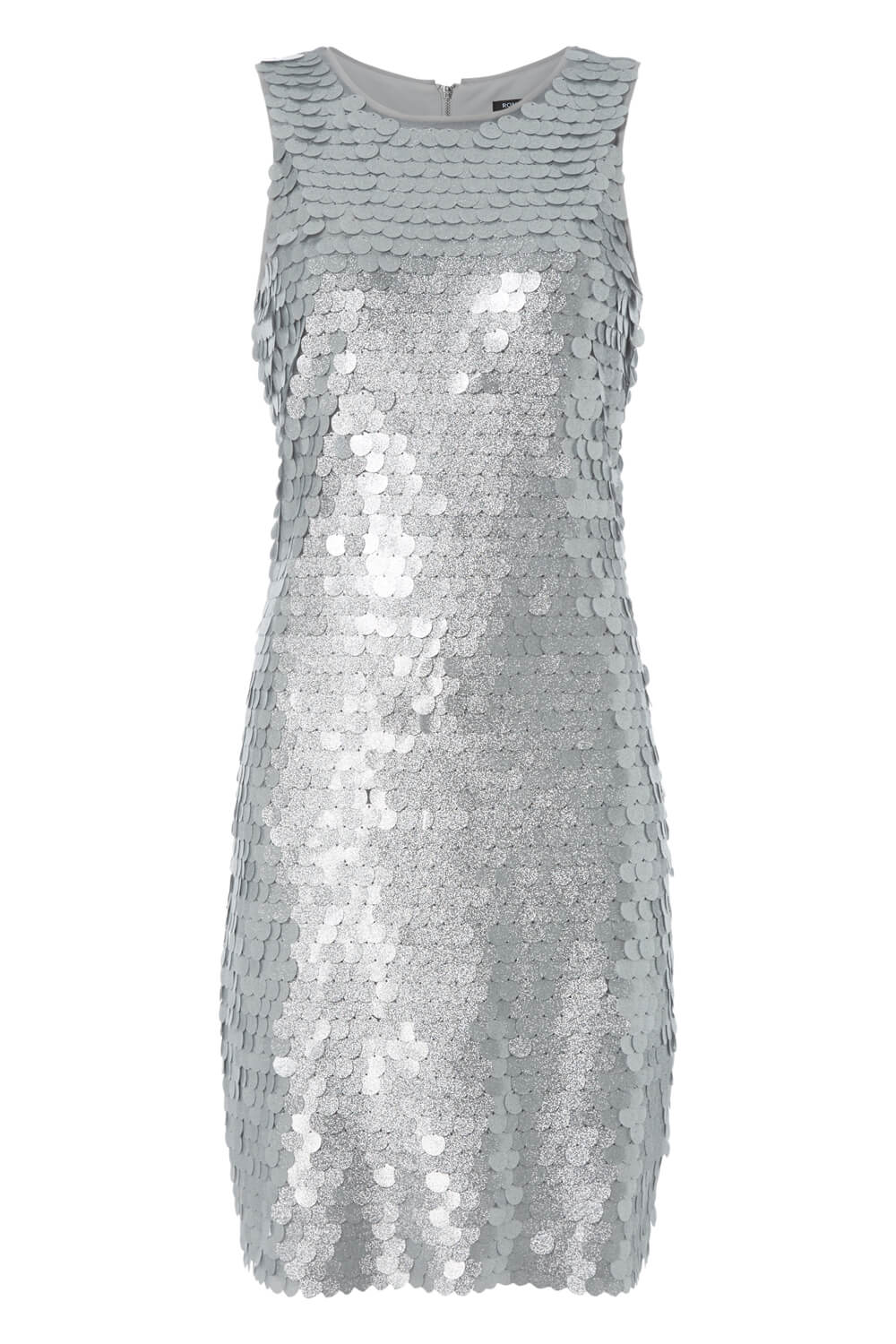 Silver Sequin Shift Dress, Image 2 of 2