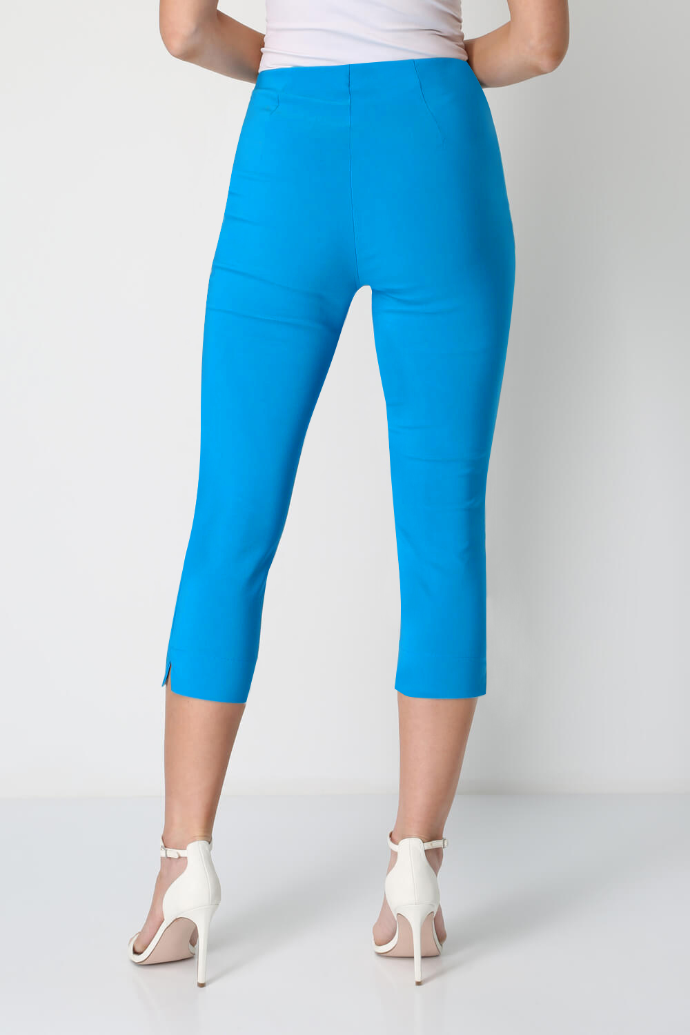 Blue Cropped Stretch Trouser, Image 2 of 4