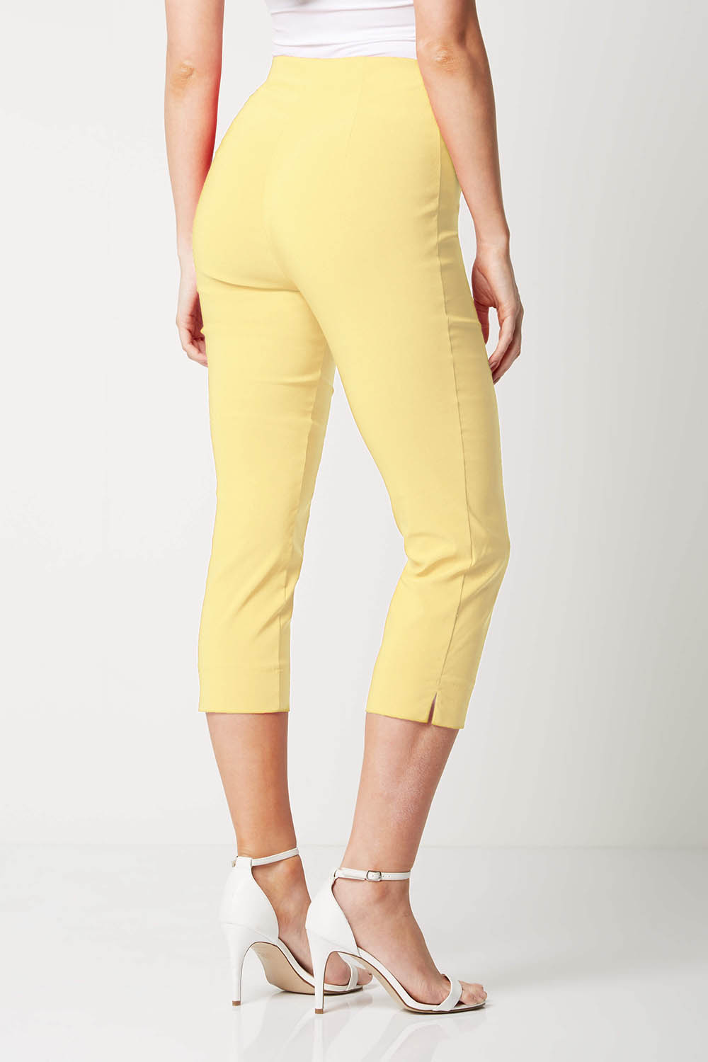Lemon  Cropped Stretch Trouser, Image 3 of 4