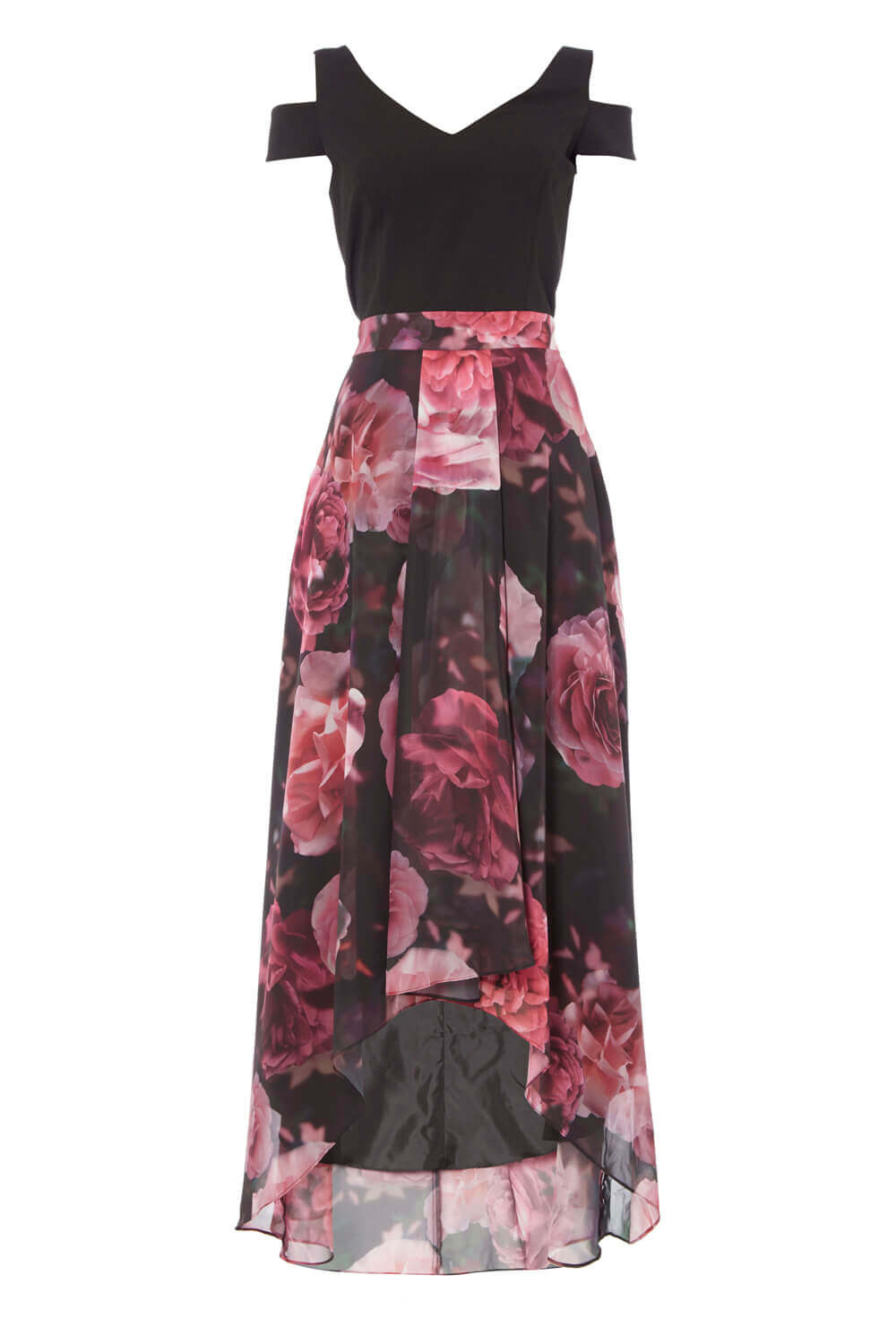 PINK Floral Print Cold Shoulder Maxi Dress, Image 5 of 5