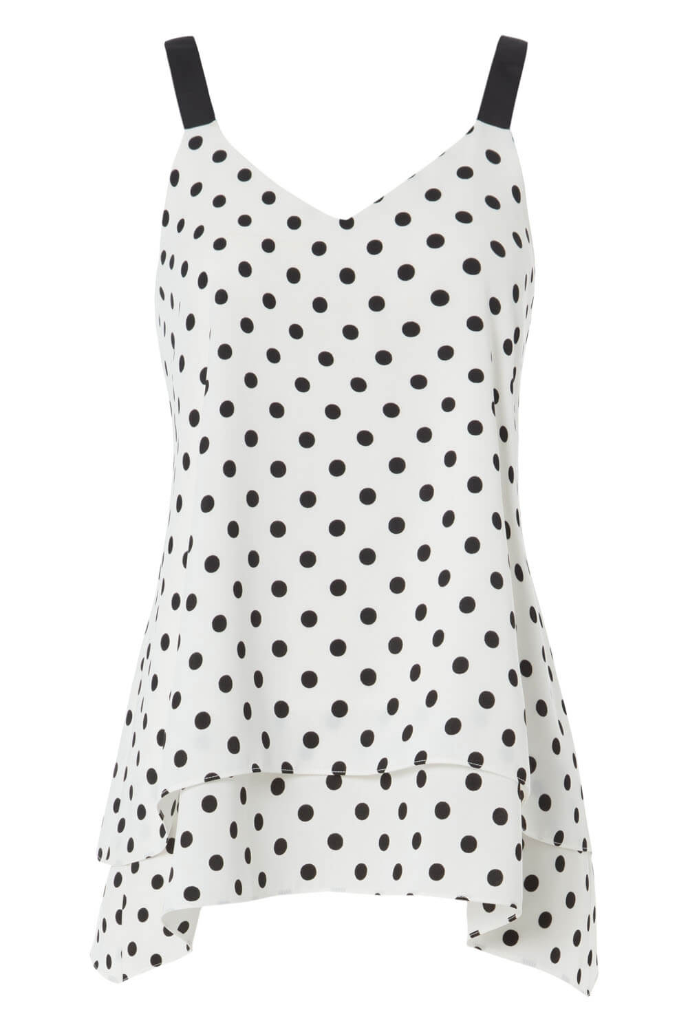 Ivory  Spot Double Layer Vest Top, Image 5 of 5