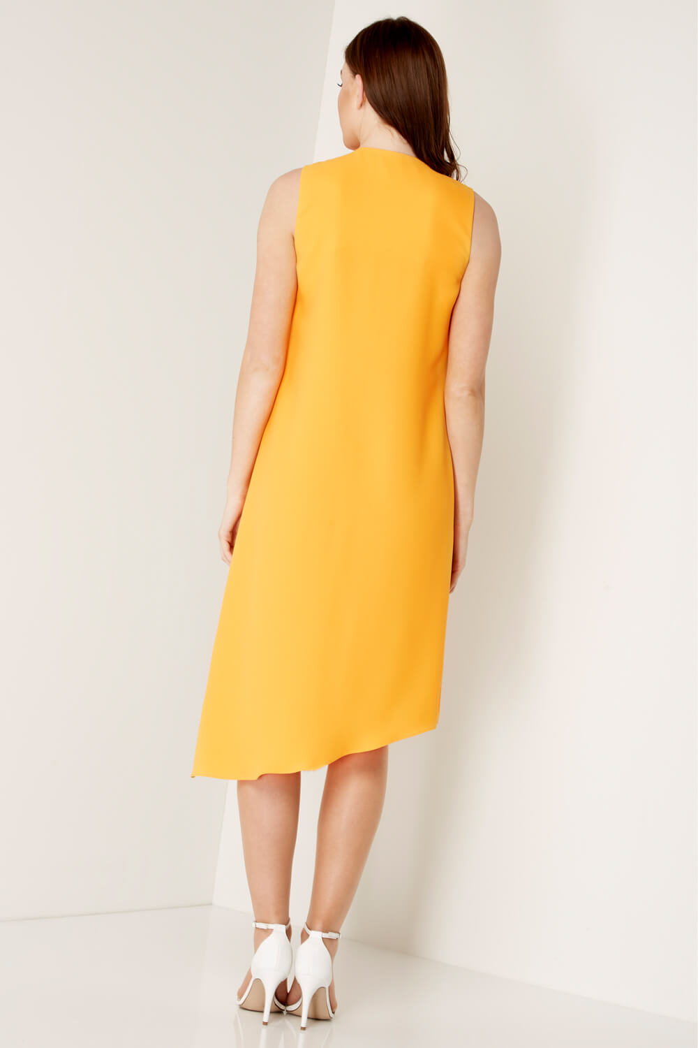 Yellow Waterfall Front Dress, Image 2 of 3
