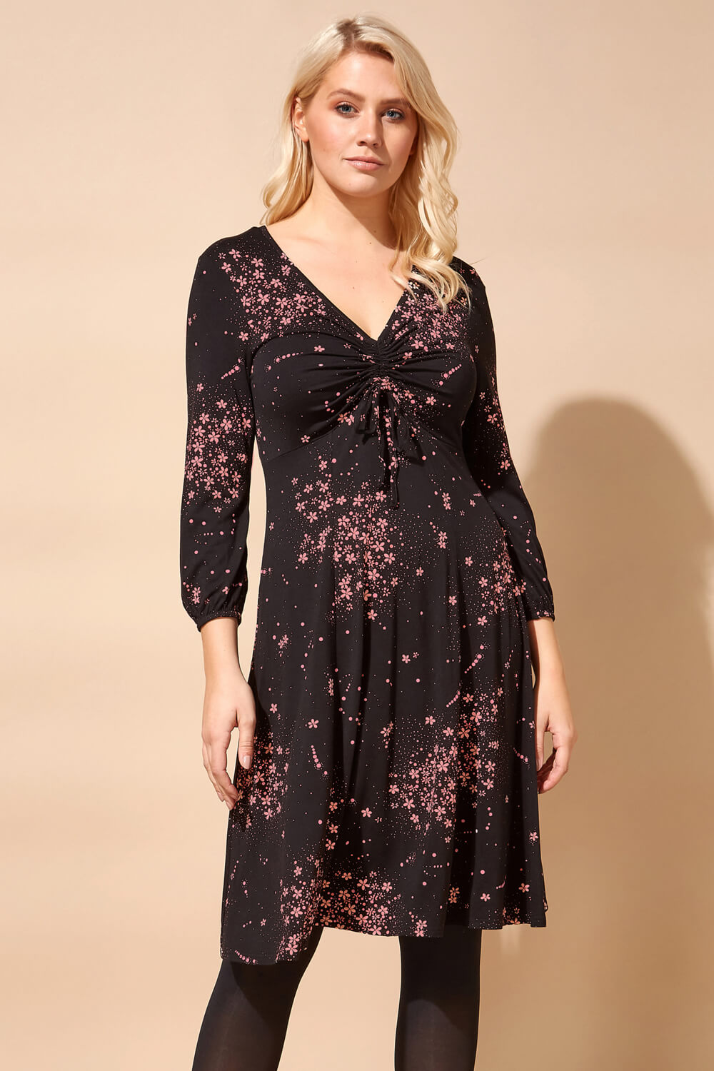 Ditsy Floral Tie Front Dress