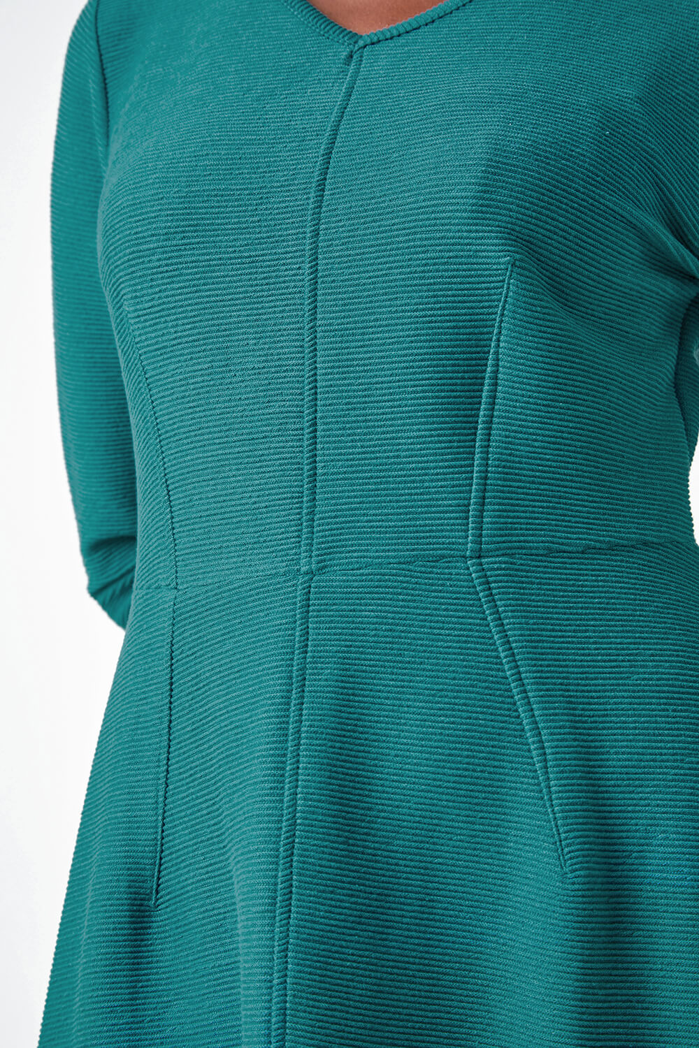 Forest  Cotton Blend Ribbed Stretch Dress, Image 5 of 5
