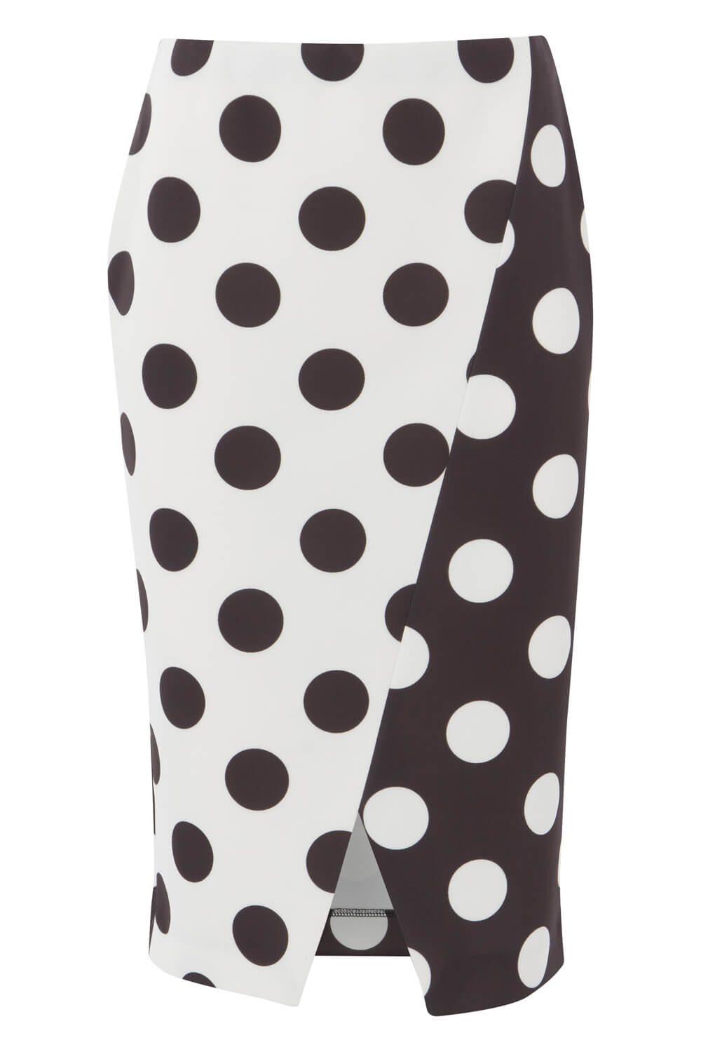 Black Monochrome Spot Scuba Skirt, Image 5 of 5