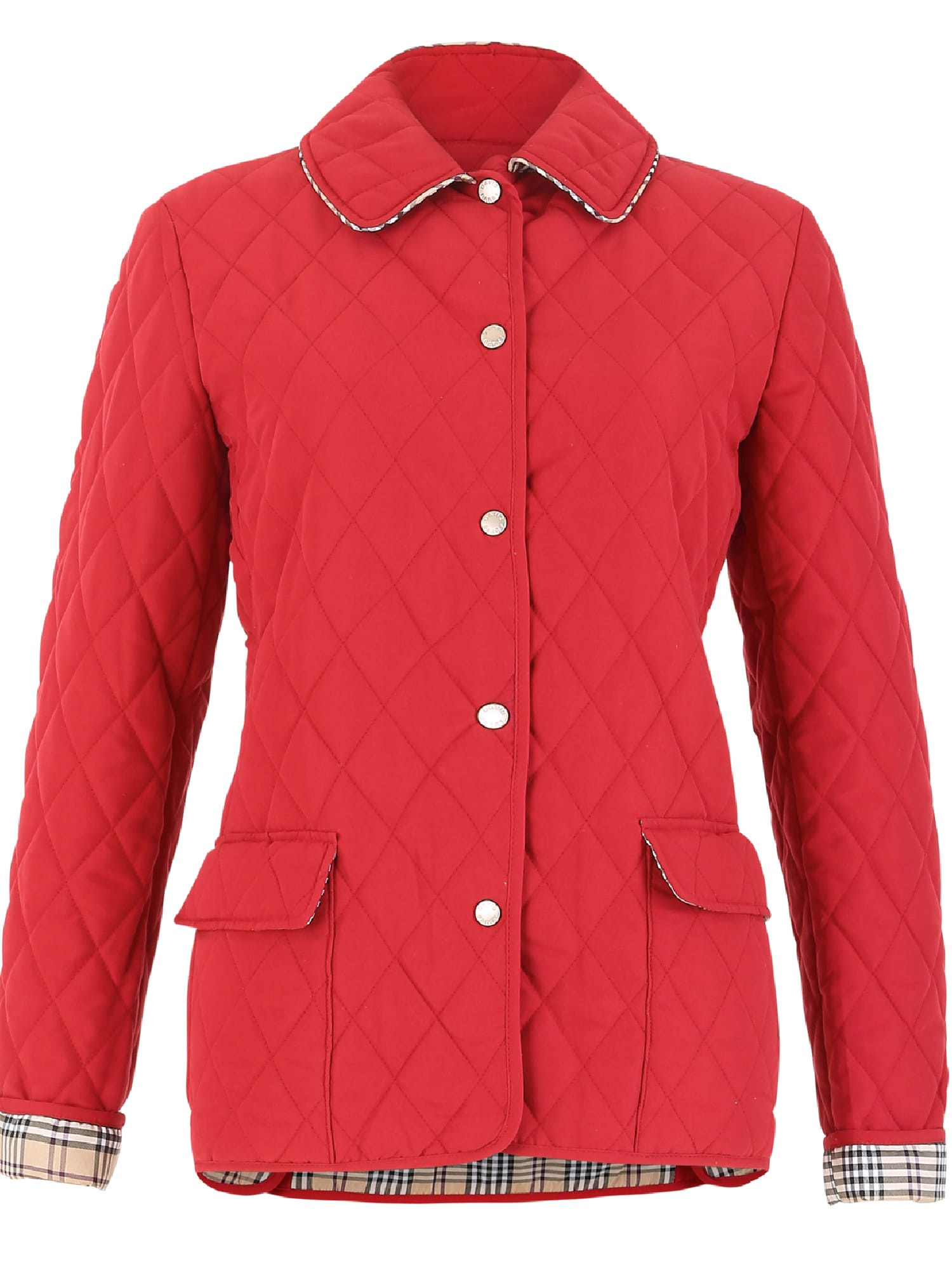 David Barry Ladies Quilted Jacket in Red - Roman Originals UK