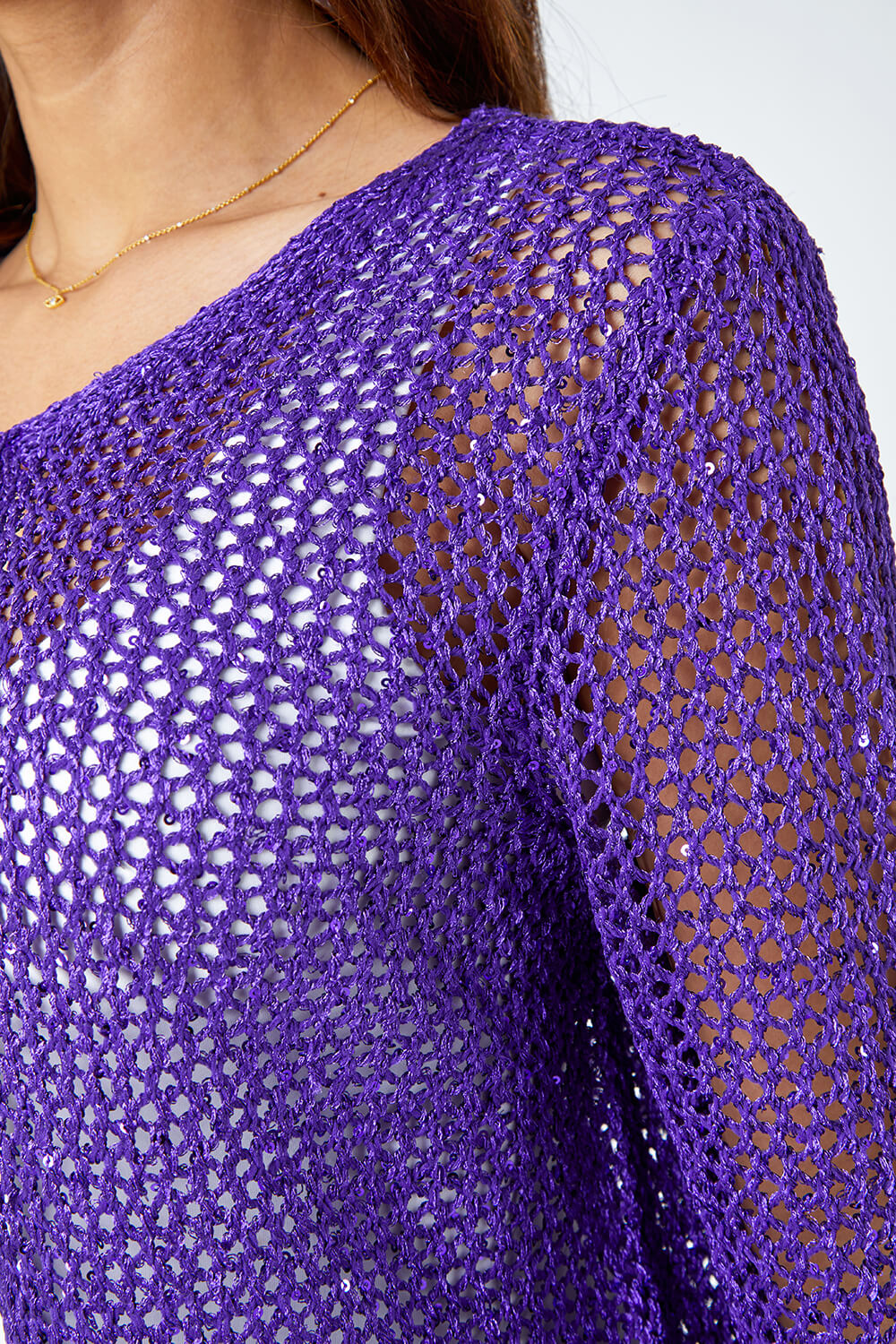 Purple Sequin Embellished Cardigan, Image 5 of 5