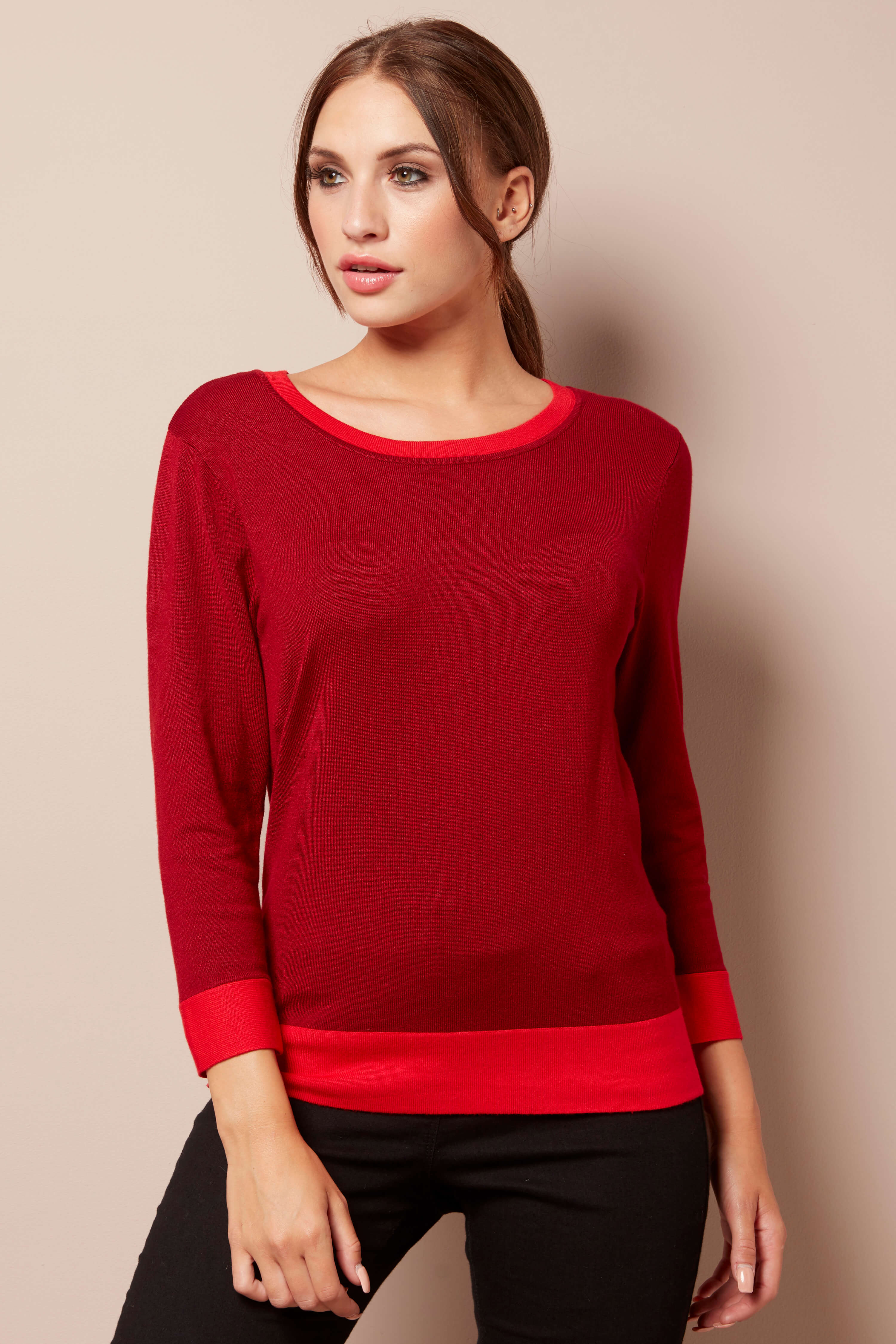 Roman Originals Tie Back Detail Jumper in Red