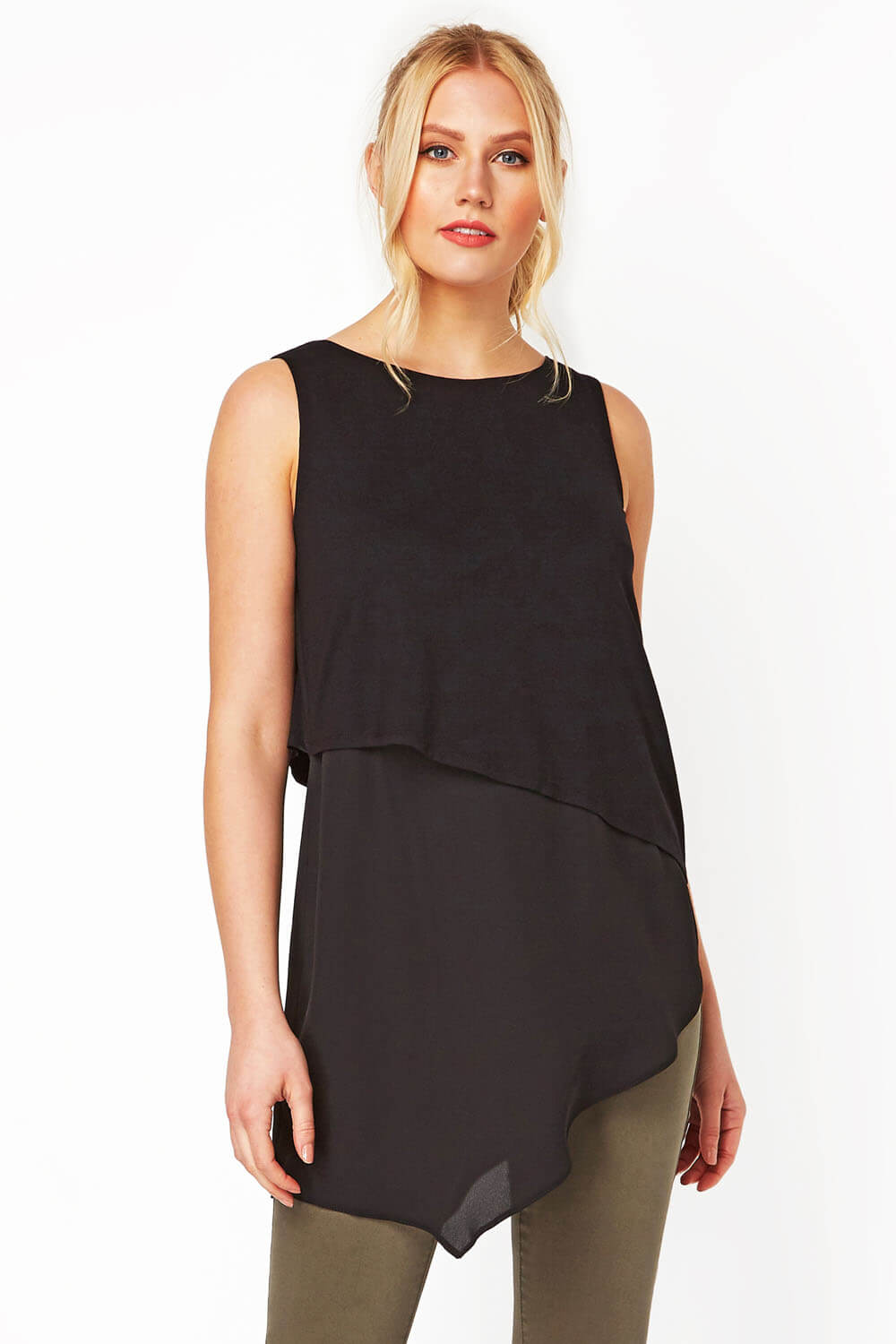 chiffon asymmetrical top