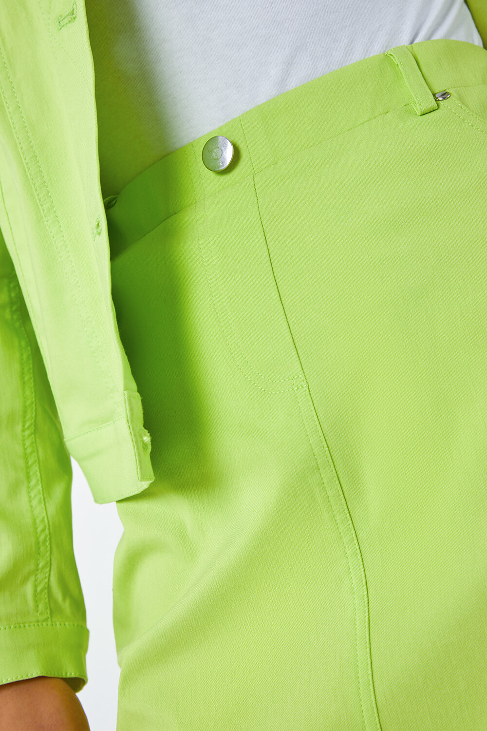 Lime Straight Stretch Skirt, Image 3 of 5