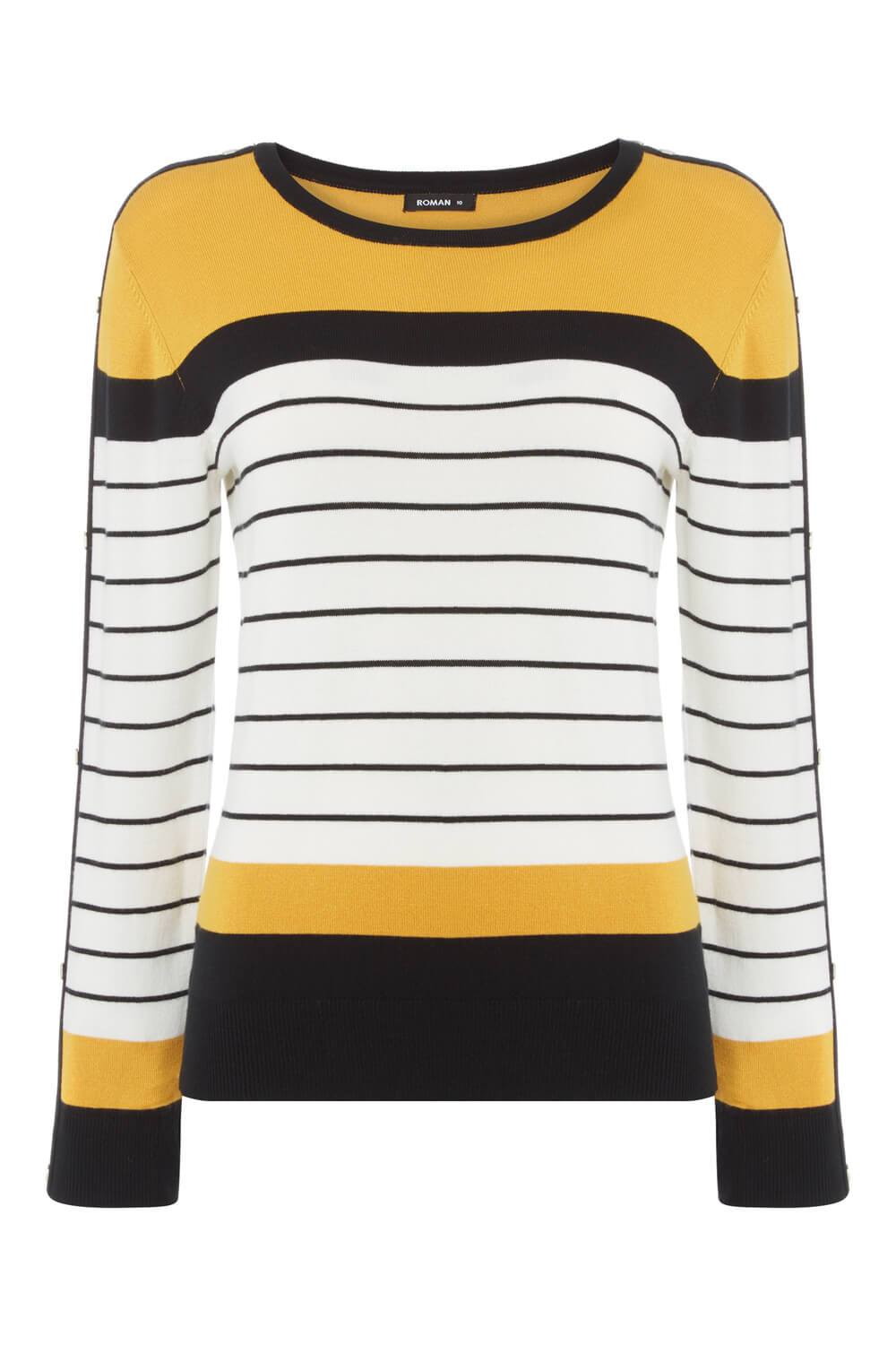 Long Sleeve Stripe Jumper in Multi - Roman Originals UK