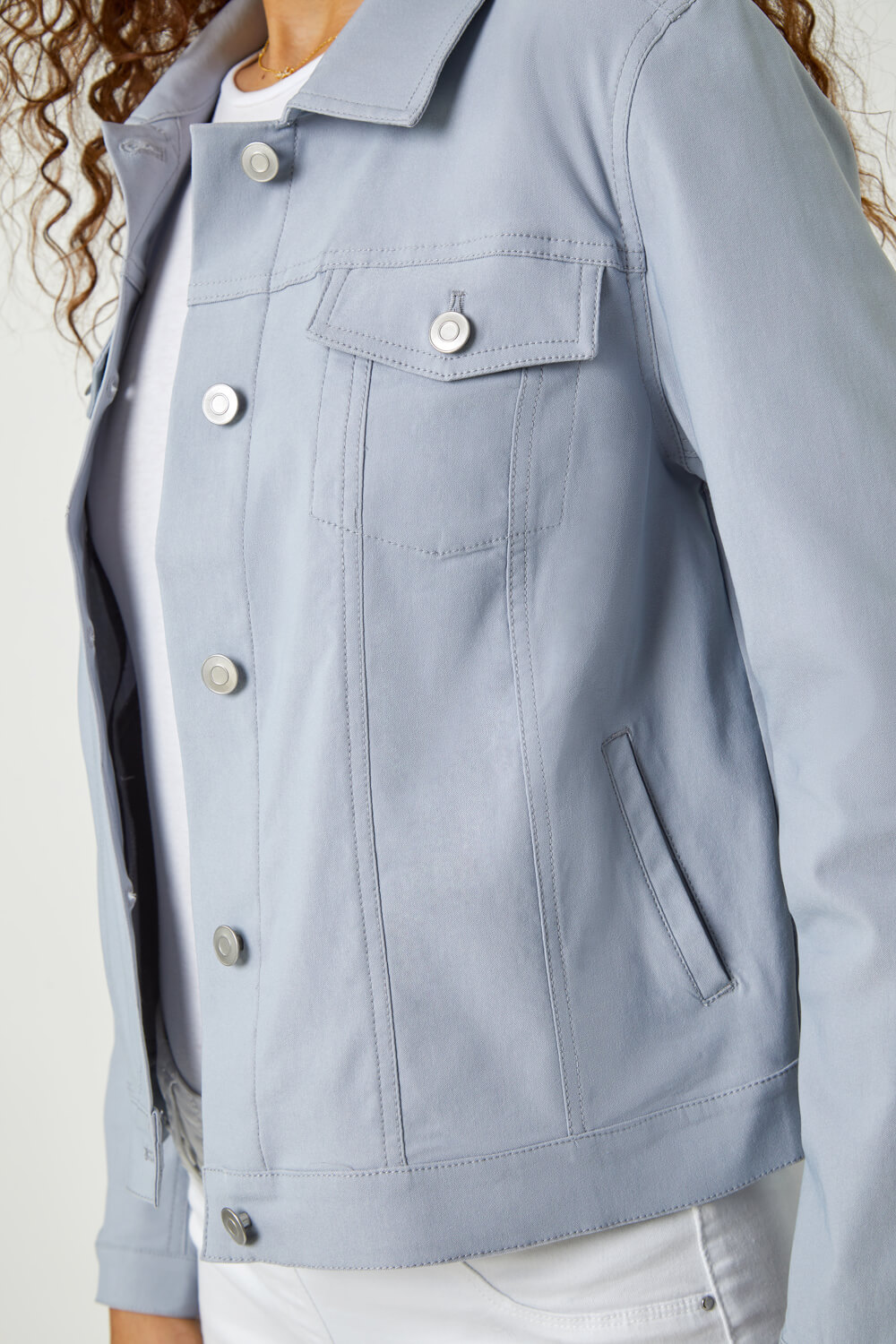 Silver Stretch Pocket Detail Jacket, Image 5 of 5