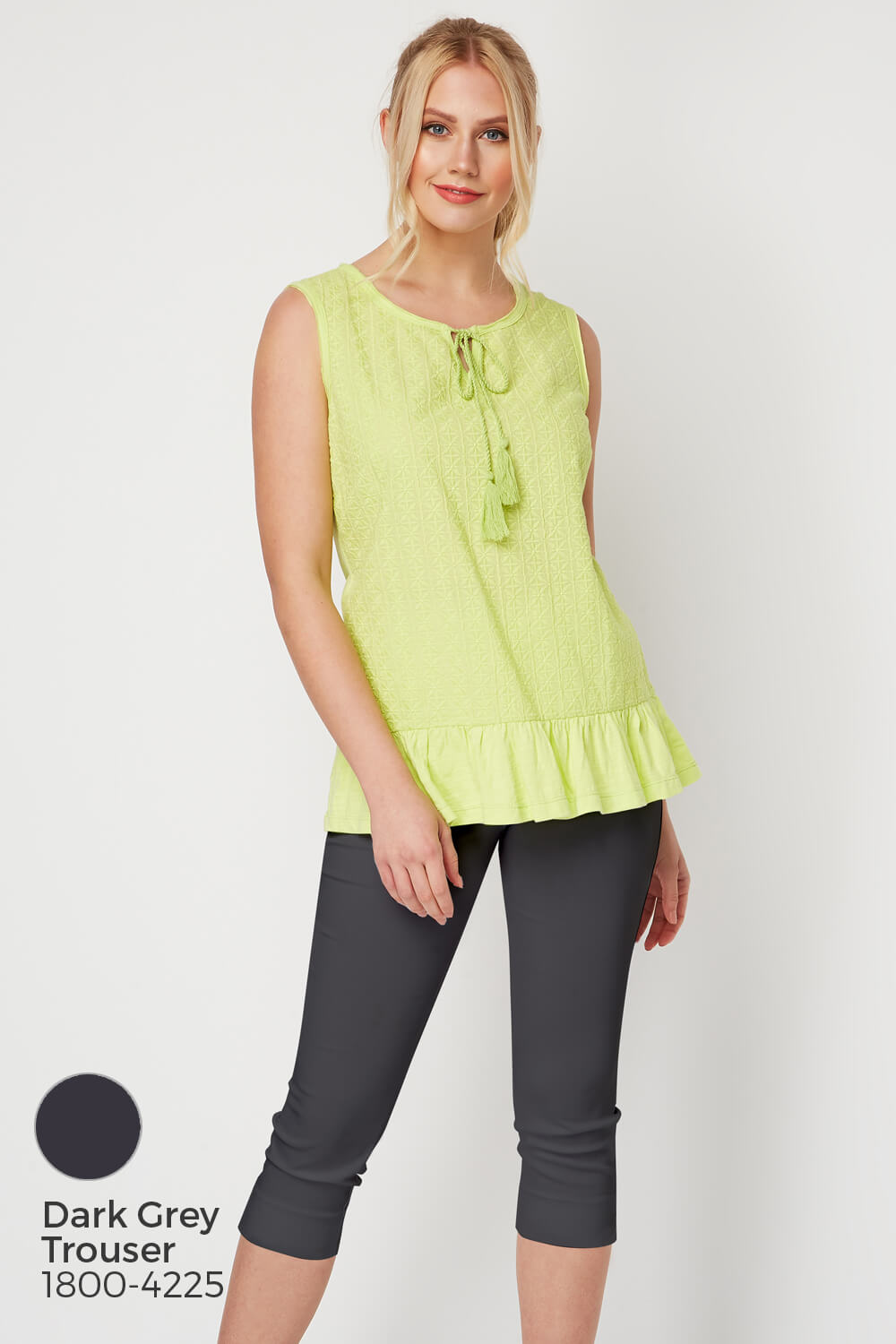 Lime Frill Hem Textured Top, Image 7 of 8