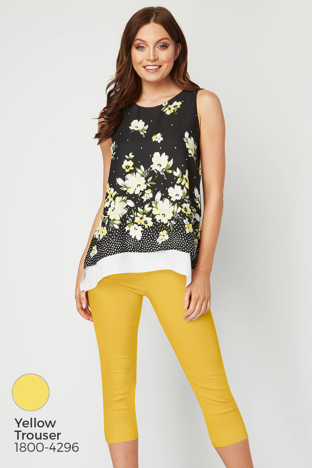 Black Floral Print Overlay Top, Image 8 of 8
