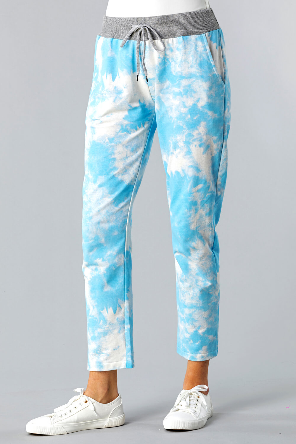 Turquoise Tie Dye Lounge Joggers, Image 3 of 4