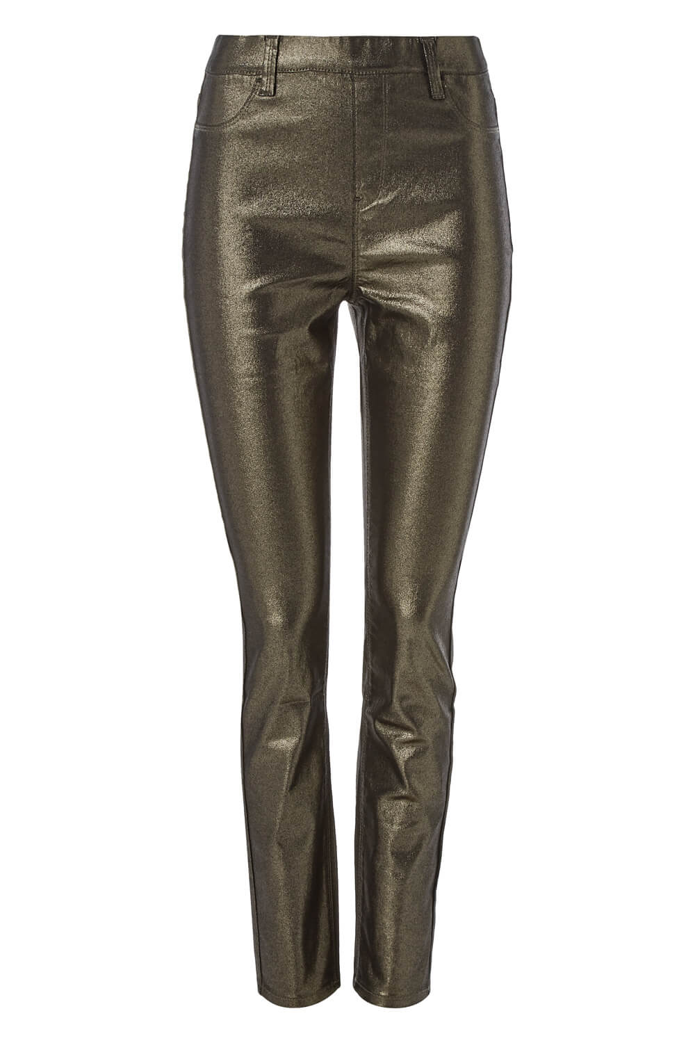 Glitter Faux Leather Trousers in Gold - Roman Originals UK