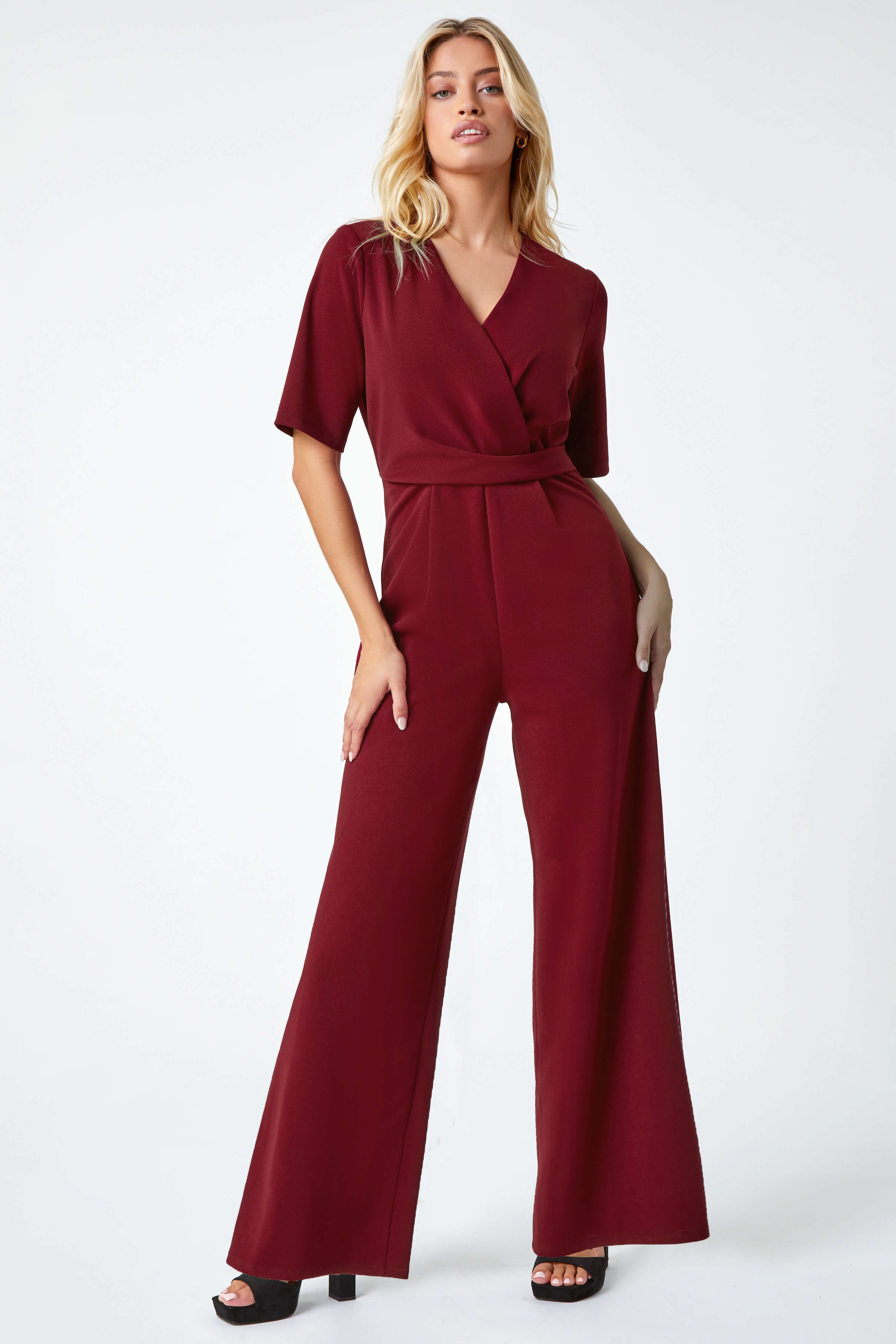 Gathered Wrap Stretch Jumpsuit