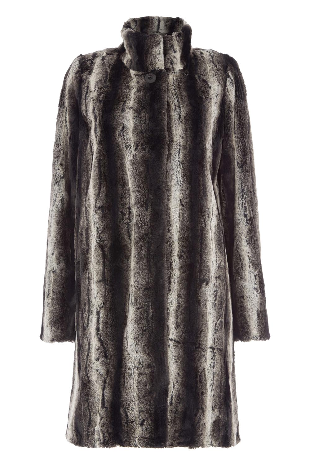 Mink Faux Fur Longline Coat, Image 4 of 4