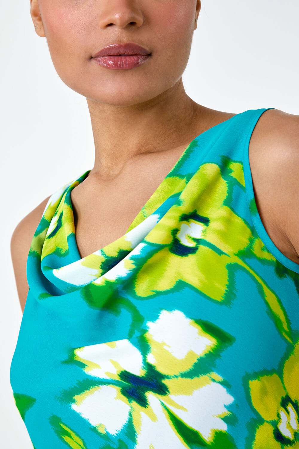  Floral Print Cowl Neck Top, Image 5 of 5