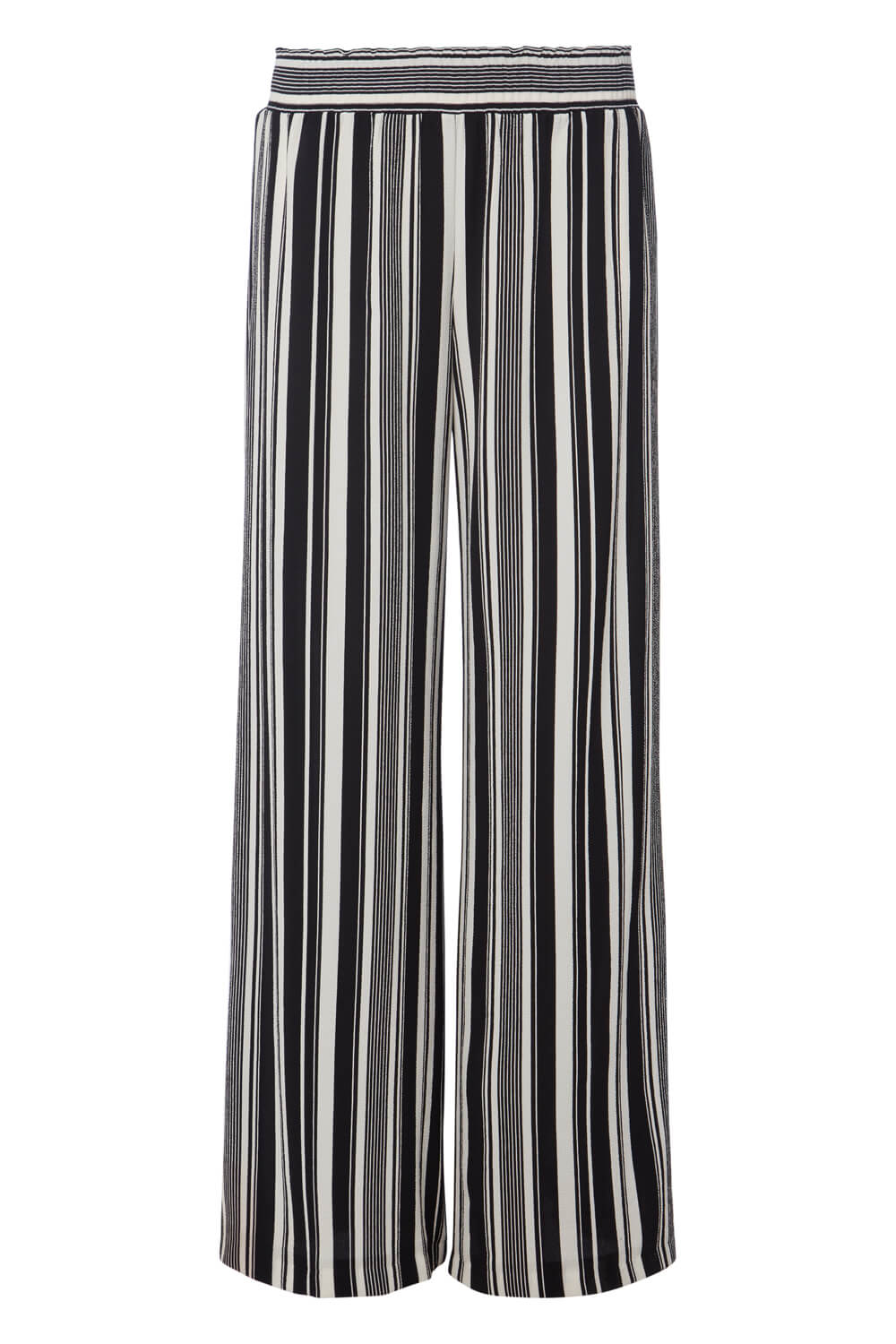 Stripe Wide Leg Trouser in Black - Roman Originals UK