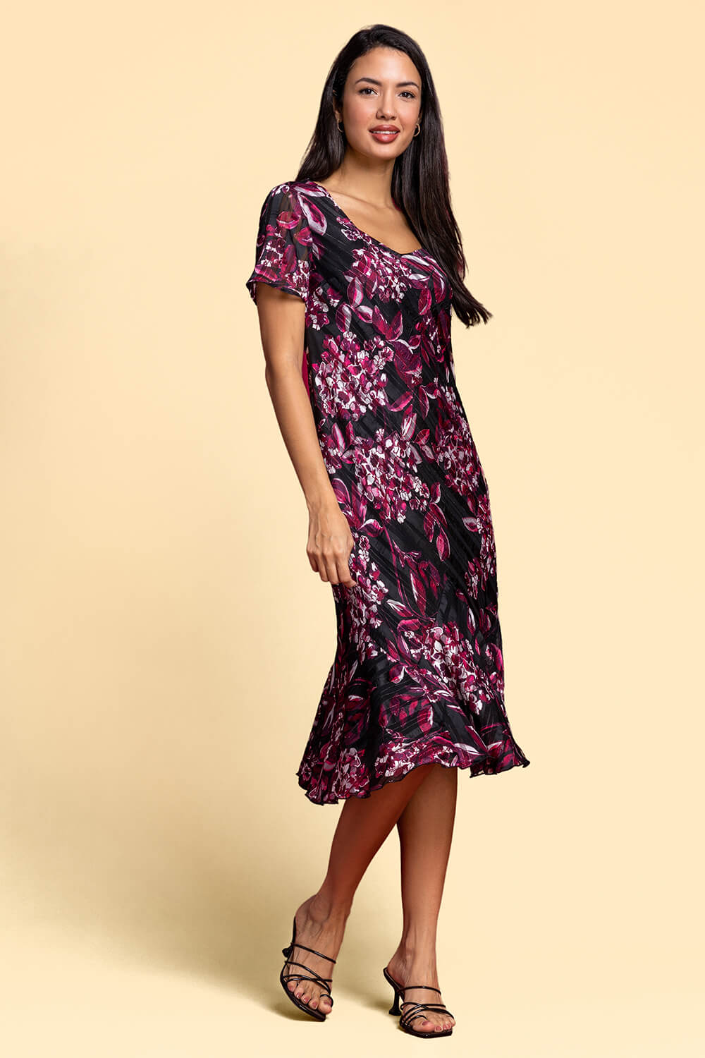 Port Floral Shimmer Fit & Flare Dress, Image 3 of 5