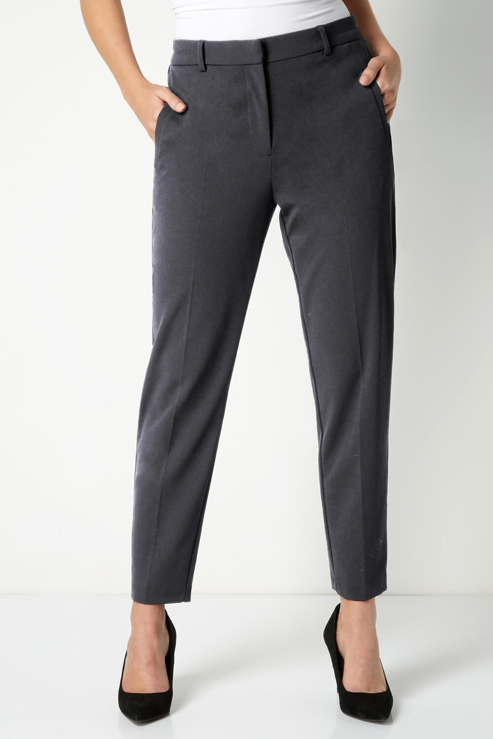 Womens Charcoal Co-ord Straight Leg Tailored Trousers | Primark